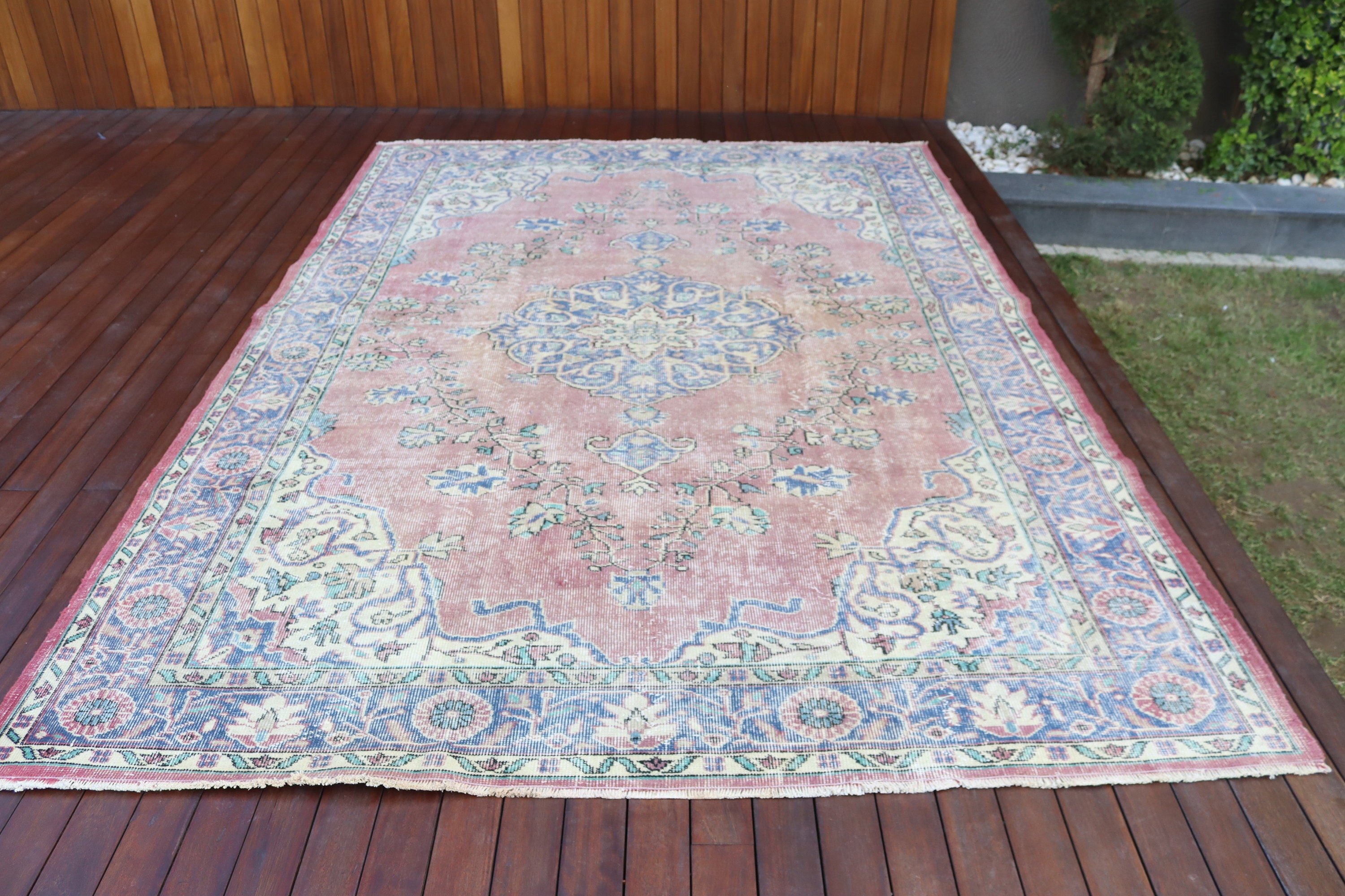 Home Decor Rug, Vintage Rug, Turkish Rugs, Boho Rugs, Salon Rugs, 7.1x10.2 ft Oversize Rugs, Purple Floor Rug, Oversize Turkish Rugs