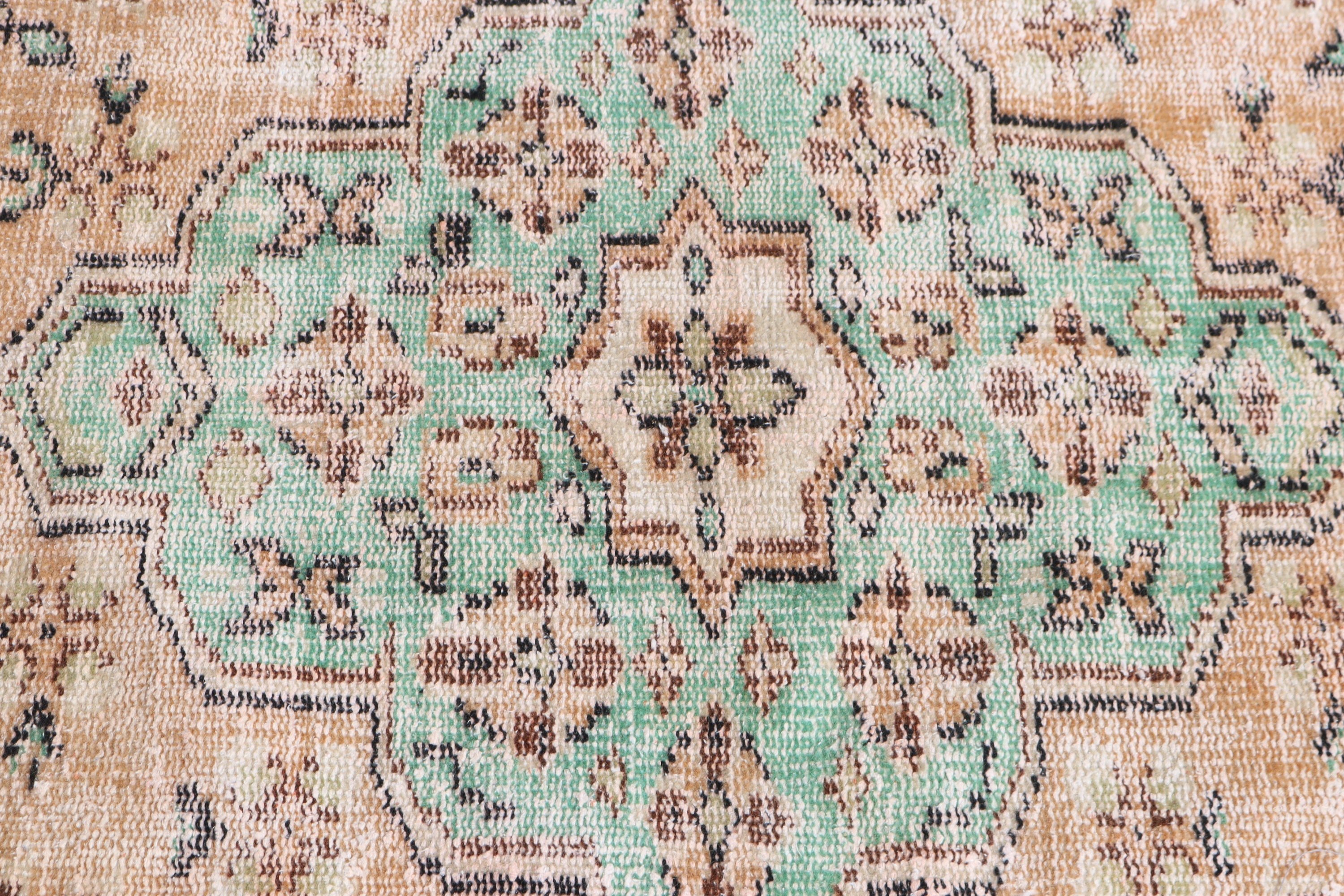 Orange Geometric Rug, Vintage Rugs, Dining Room Rug, Turkish Rug, Exotic Rugs, Bedroom Rug, 6x9.7 ft Large Rug, Luxury Rug