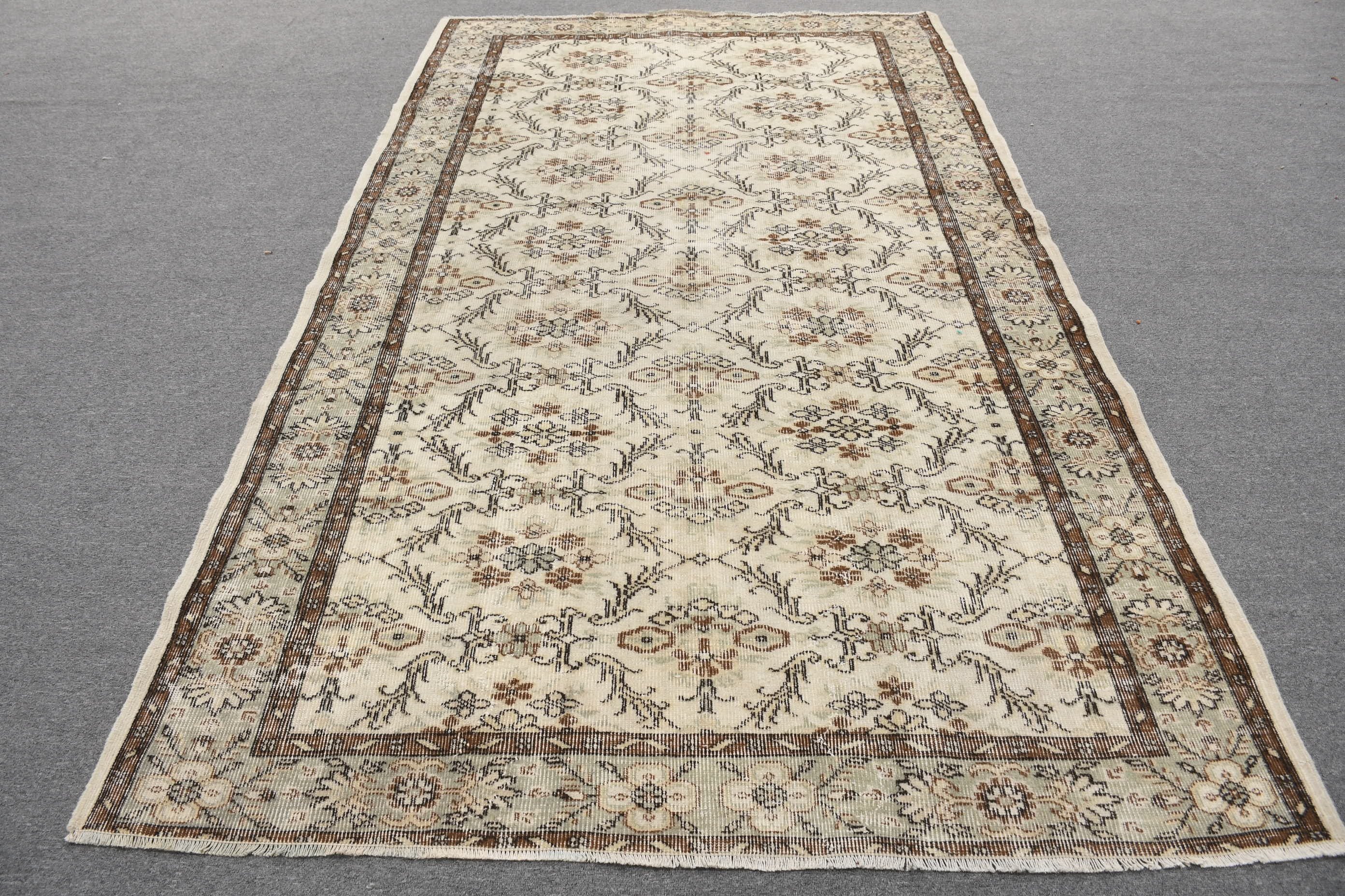 5.6x9.2 ft Büyük Halı, Havalı Halılar, Vintage Halılar, Yatak Odası Halıları, Salon Halısı, Oturma Odası Halısı, Bej Mutfak Halısı, Türk Halıları