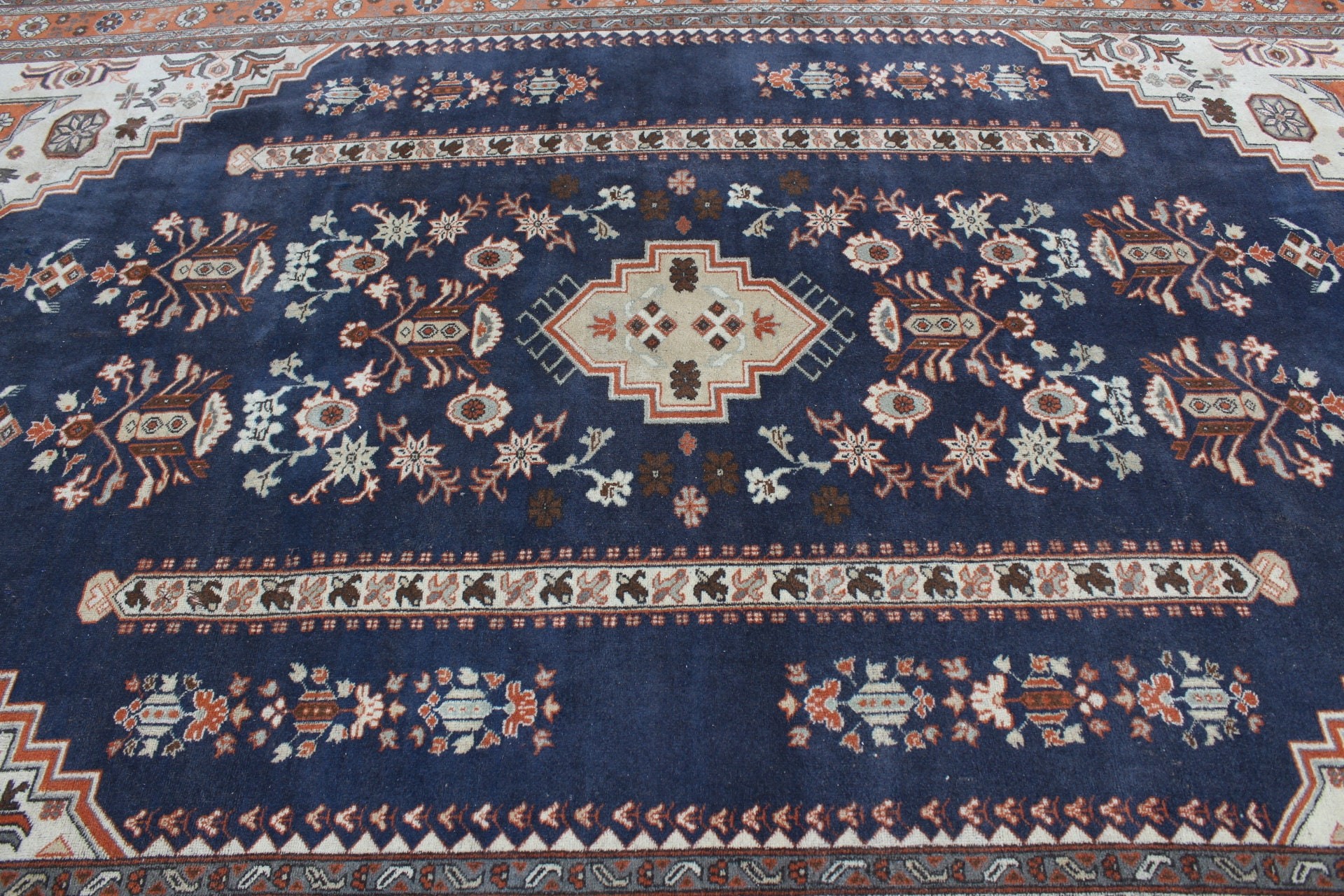 Saloon Rugs, Turkish Rug, Blue Moroccan Rug, Cool Rug, Wedding Rug, Vintage Rug, Home Decor Rug, Dining Room Rug, 7.2x11.2 ft Oversize Rugs