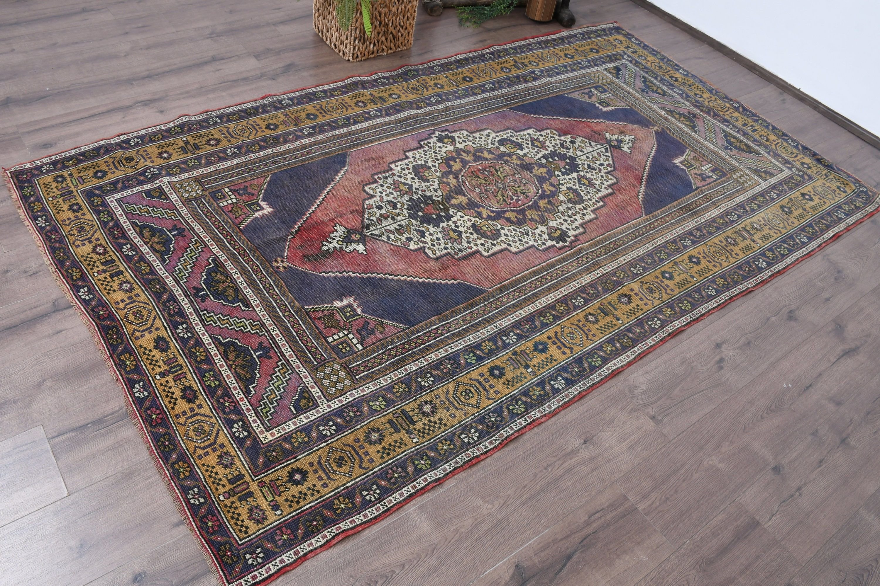 Oturma Odası Halısı, Vintage Halı, Yer Halısı, Mutfak Halısı, Oryantal Halı, Türk Halıları, Yemek Odası Halıları, Yeşil Oushak Halısı, 4,9x8,2 ft Büyük Halı