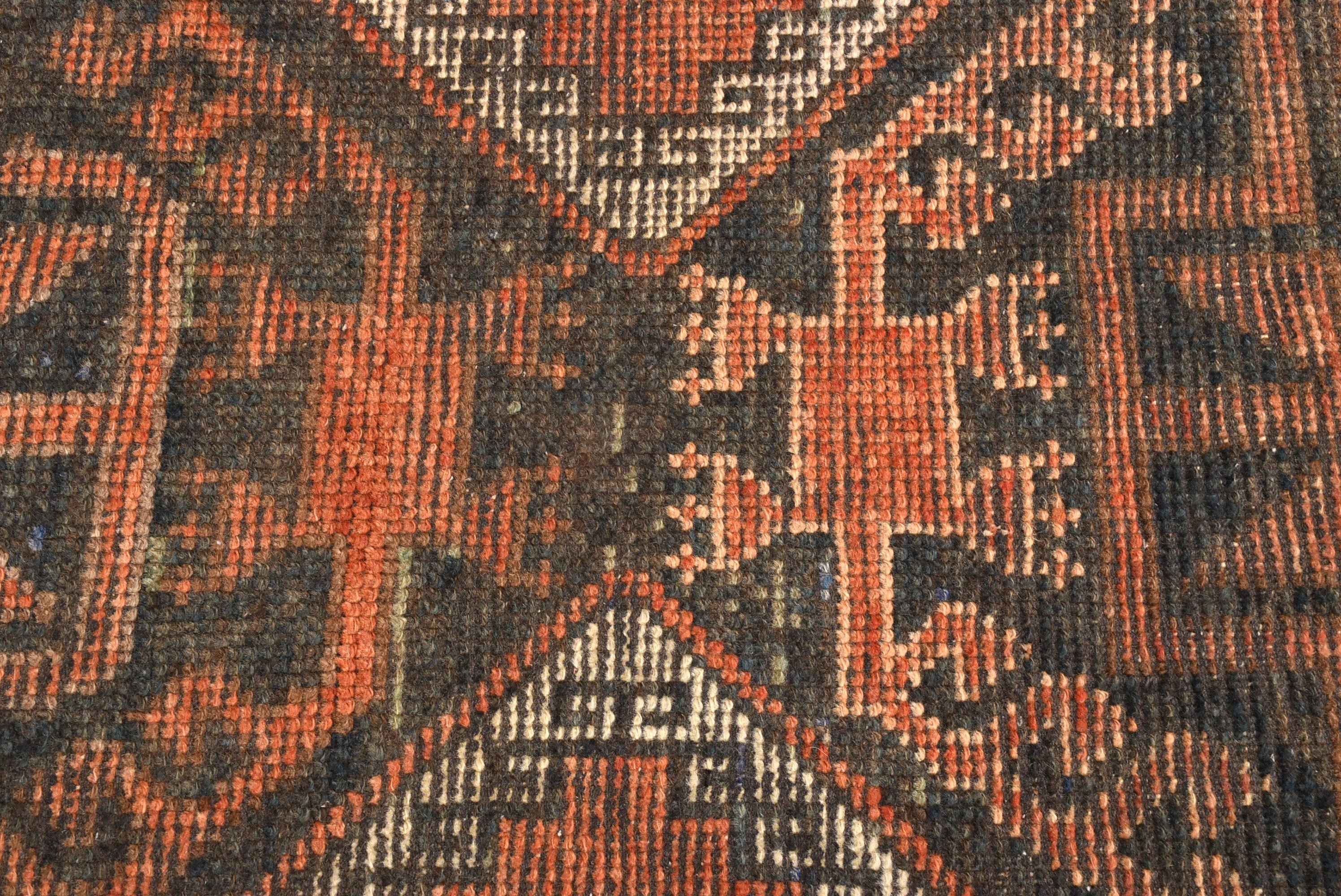 Antique Rugs, Handwoven Rug, Orange Luxury Rugs, Vintage Rug, Modern Rug, Corridor Rug, Turkish Rug, Stair Rugs, 3.2x10.5 ft Runner Rugs