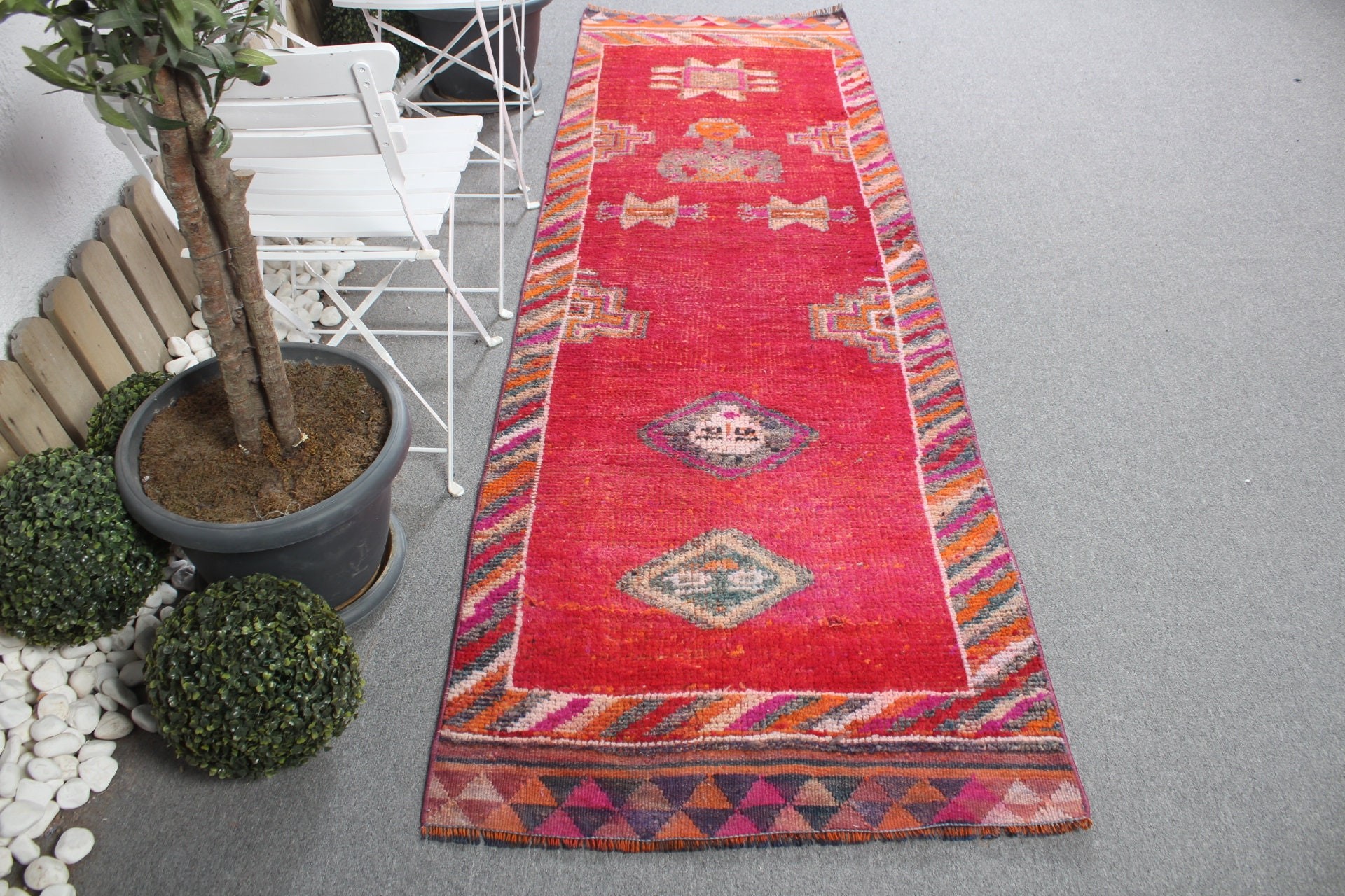 Rugs for Runner, Turkish Rug, 2.9x9.1 ft Runner Rugs, Stair Rug, Red Moroccan Rug, Vintage Rug, Cool Rug, Corridor Rug