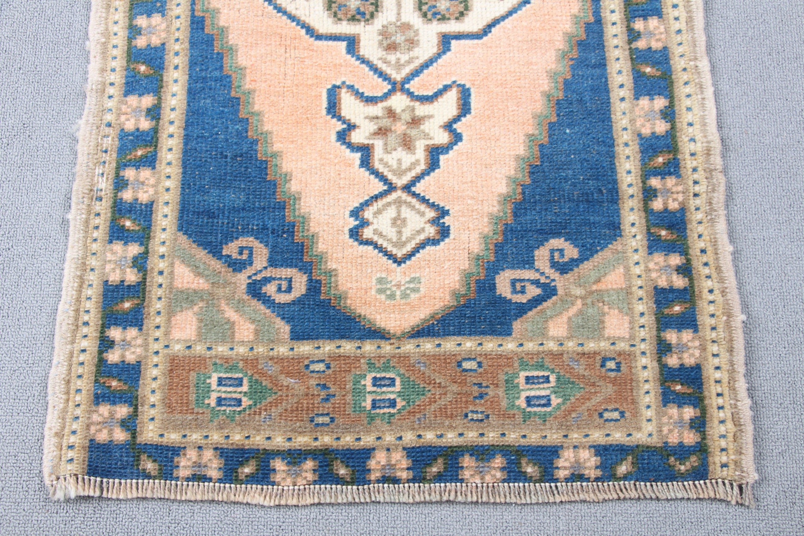 1.7x3.3 ft Small Rugs, Vintage Rug, Rugs for Kitchen, Nursery Rug, Hand Woven Rug, Turkish Rugs, Bedroom Rugs, Blue Cool Rugs