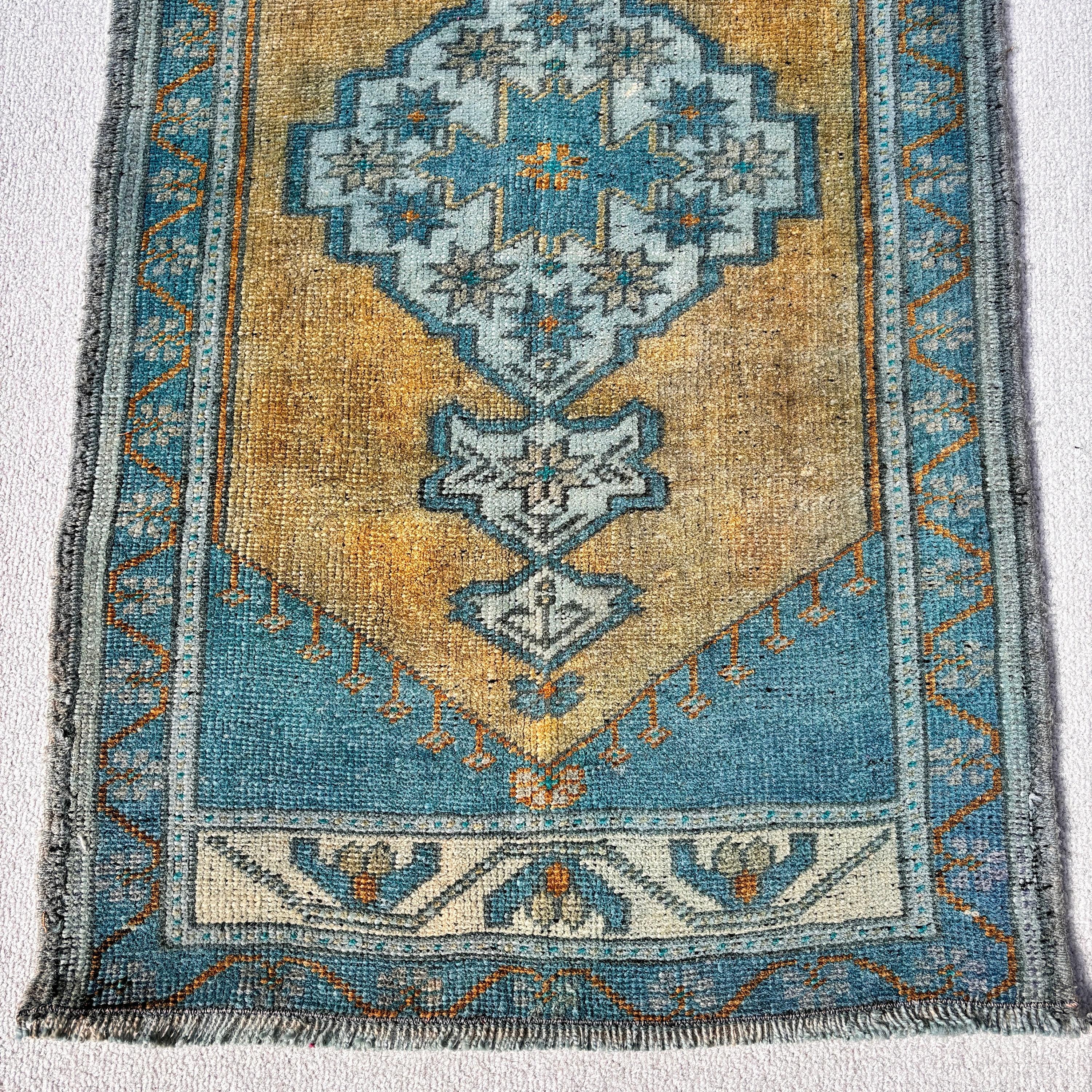 Giriş Halıları, Paspas Halısı, Vintage Halı, Düz Dokuma Halılar, Anadolu Halısı, Boho Halıları, 1.7x3.1 ft Küçük Halılar, Türk Halıları, Yeşil Antika Halı