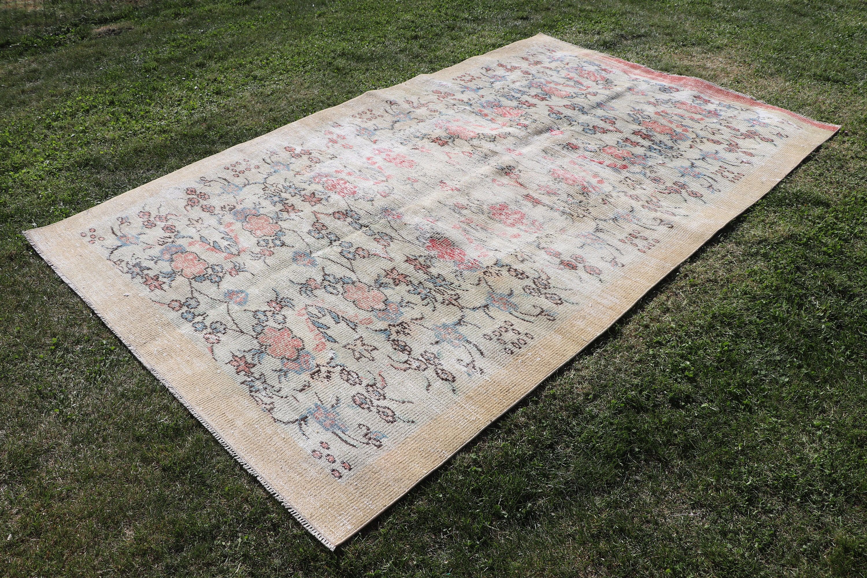 Large Vintage Rugs, Home Decor Rug, Vintage Rugs, Beige  5.4x9.1 ft Large Rug, Dining Room Rug, Turkish Rug, Antique Rug