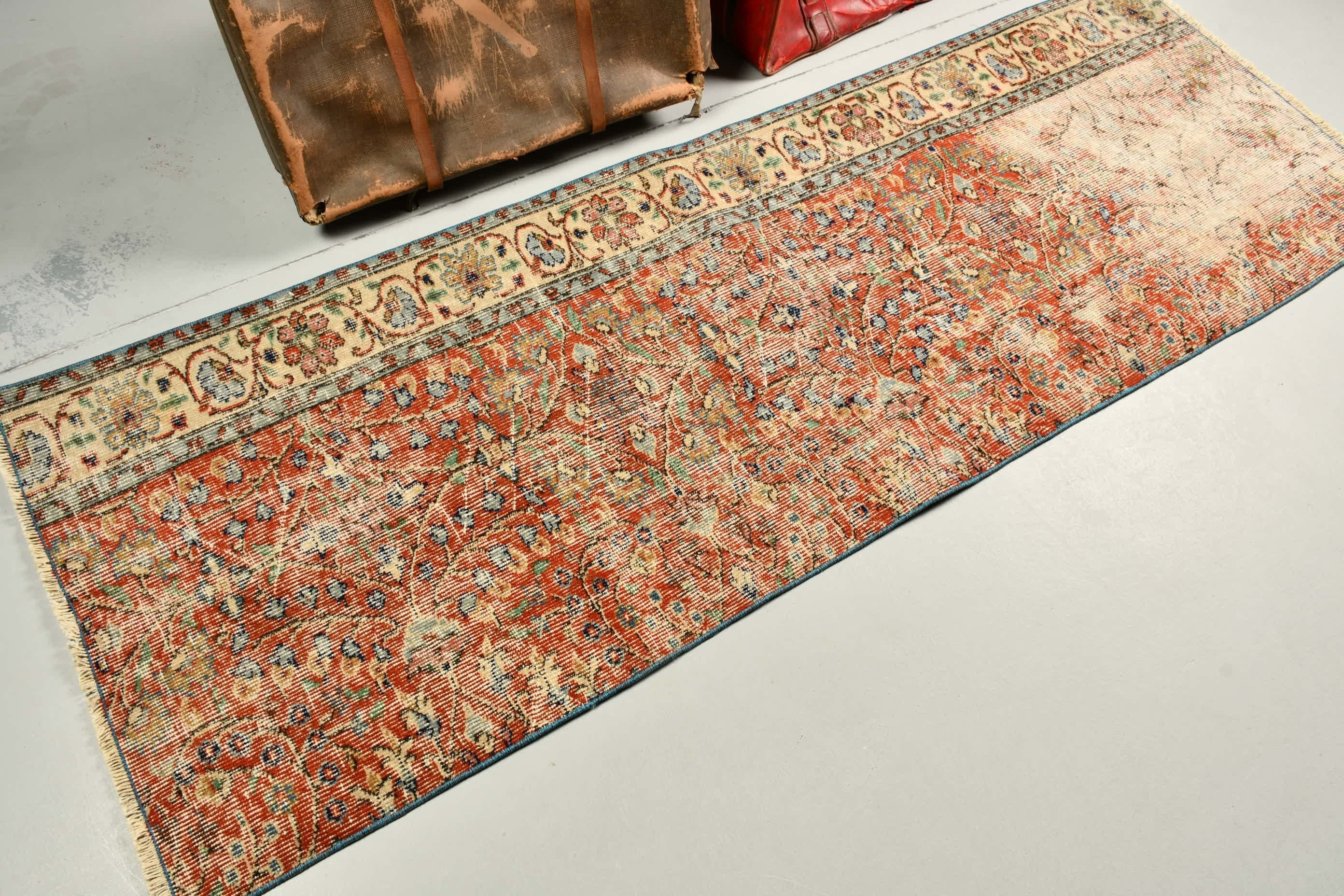 Koridor Halıları, Yün Halılar, Kırmızı Yatak Odası Halısı, Türk Halısı, Vintage Halı, Mutfak Halıları, Merdiven Halısı, 2,5x7,4 ft Yolluk Halısı