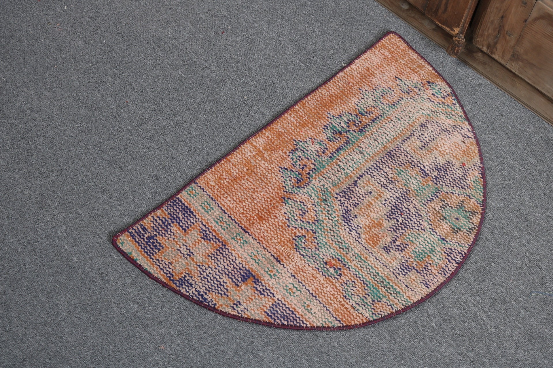 Araba Paspas Halısı, Havalı Halılar, Modern Halılar, Turuncu Antika Halılar, Etnik Halılar, 2,5x1,5 ft Küçük Halılar, Vintage Halı, Küçük Boho Halıları, Türk Halıları