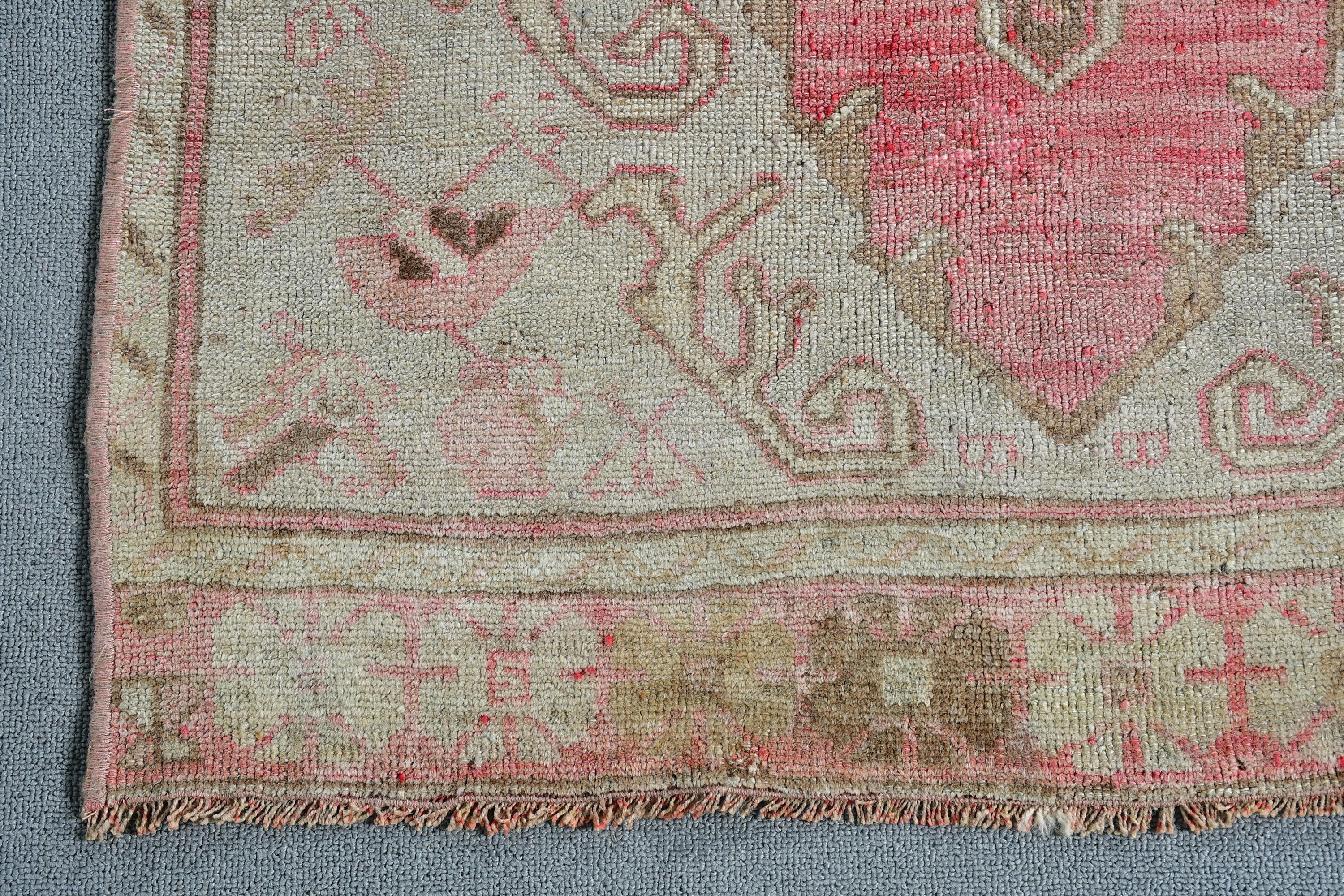 Pink Antique Rug, Corridor Rug, Floor Rug, Kitchen Rugs, Anatolian Rugs, 2.9x11.6 ft Runner Rugs, Wedding Rug, Vintage Rug, Turkish Rugs