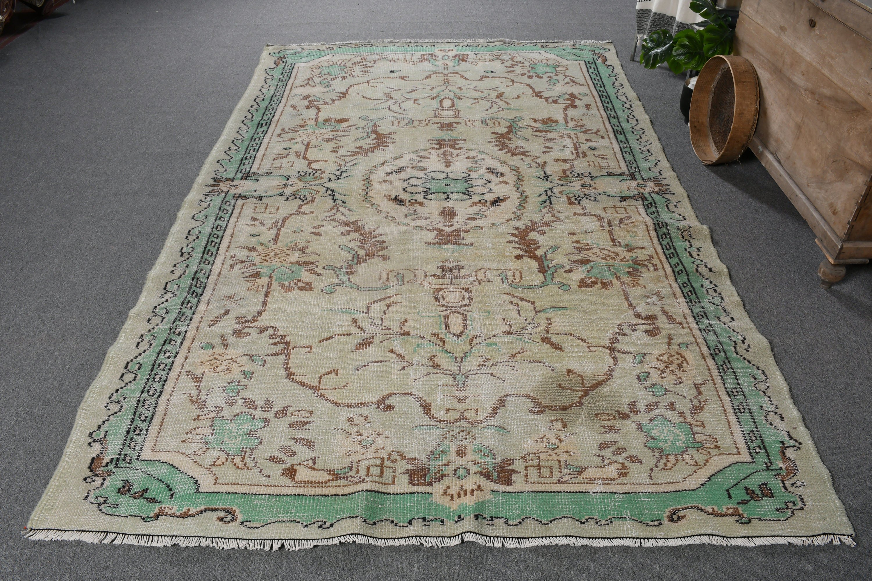 Yemek Odası Halıları, Fas Halısı, Bej Soğuk Halı, Vintage Halılar, 5,6x9,2 ft Büyük Halılar, Oturma Odası Halısı, Türk Halıları, Mutfak Halısı, Parlak Halı