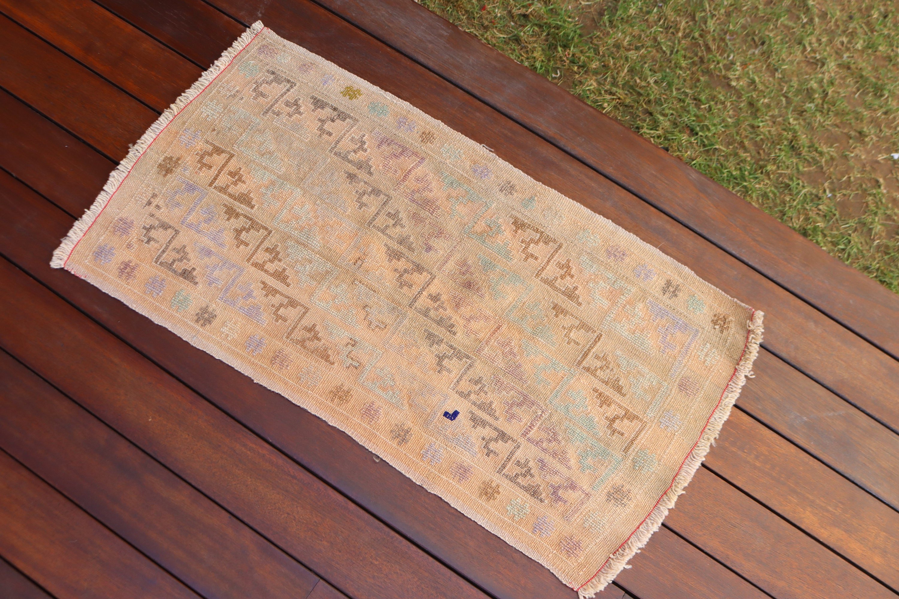 Mutfak Halıları, Oushak Halıları, Kilim, Yatak Odası Halıları, 1,4x2,7 ft Küçük Halı, Banyo Paspası Sevimli Halılar, Vintage Halılar, Kahverengi Oryantal Halı, Türk Halısı