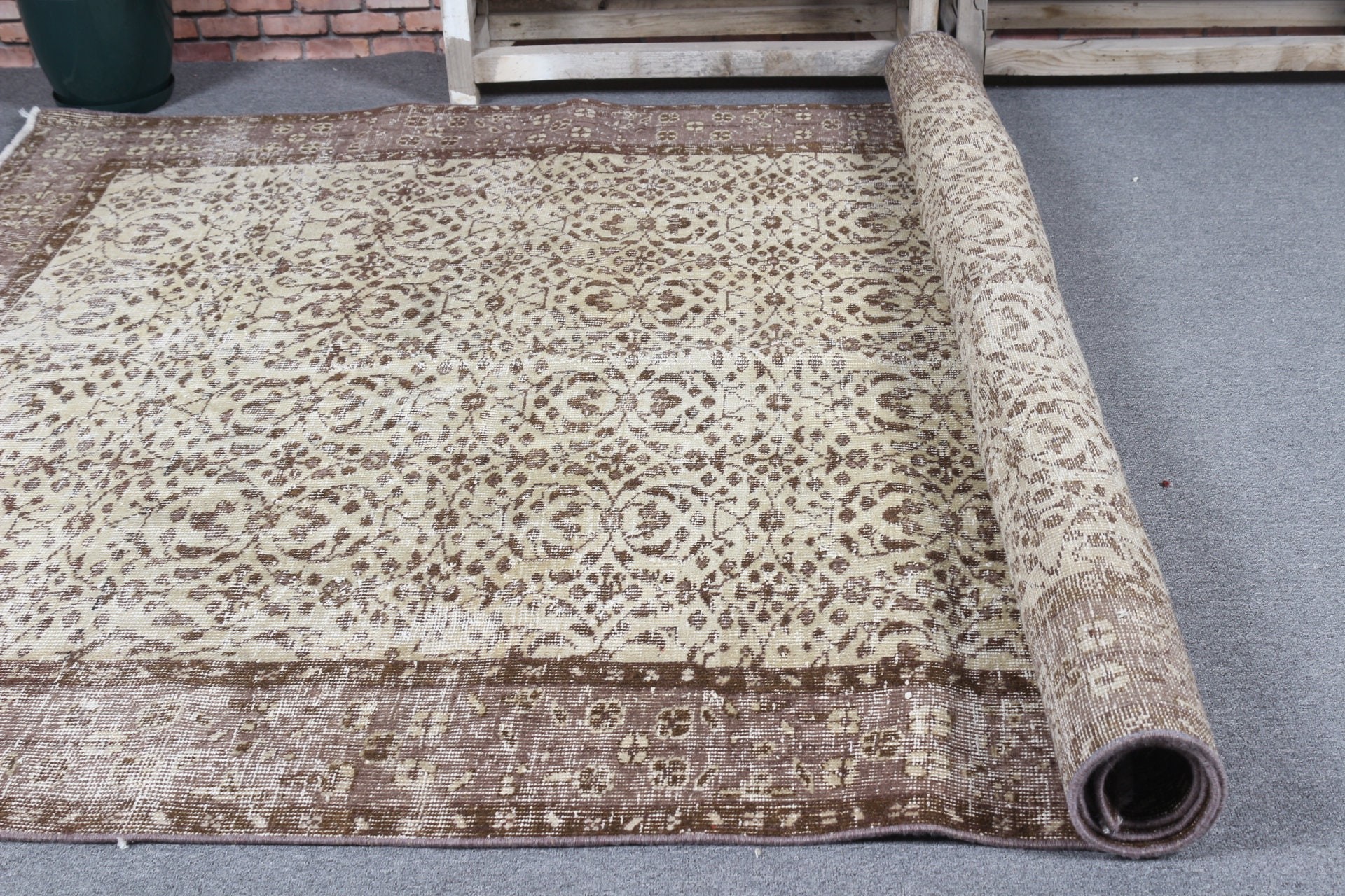 Boho Rug, Dining Room Rug, 5.4x8.9 ft Large Rugs, Vintage Rug, Beige Oriental Rugs, Moroccan Rug, Salon Rug, Turkish Rugs, Wool Rugs