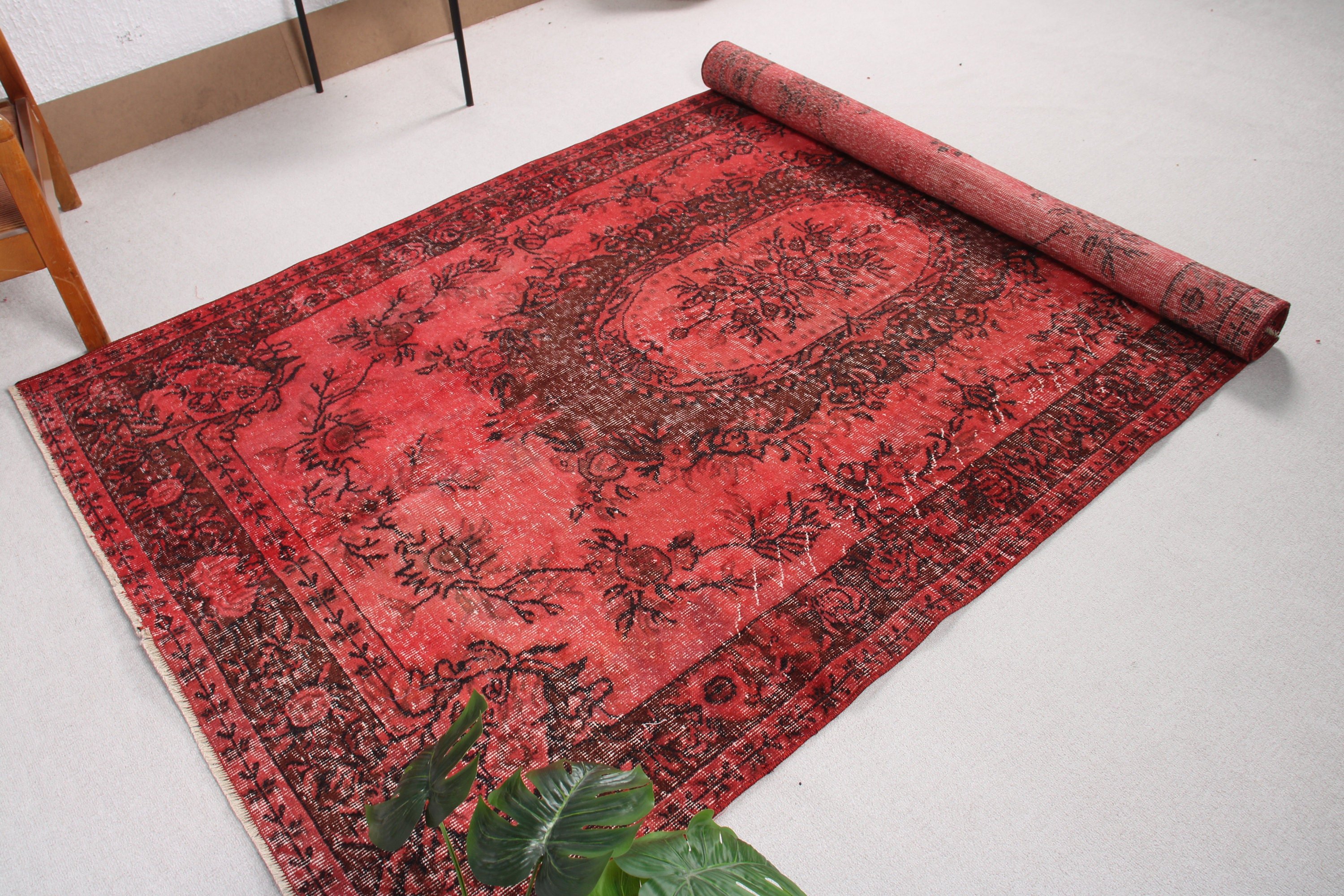 Floor Rugs, Modern Rugs, Red Oriental Rugs, Statement Rugs, Vintage Rug, Vintage Area Rug, 4.8x8.3 ft Area Rug, Ethnic Rugs, Turkish Rugs