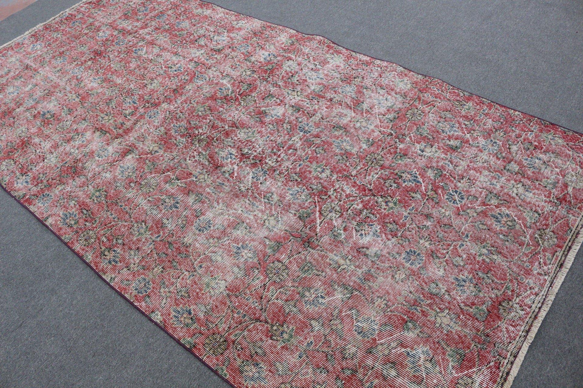 Vintage Rugs, 4.9x9.5 ft Large Rug, Turkish Rugs, Living Room Rug, Salon Rugs, Bedroom Rug, Rugs for Salon, Cool Rugs, Red Wool Rugs