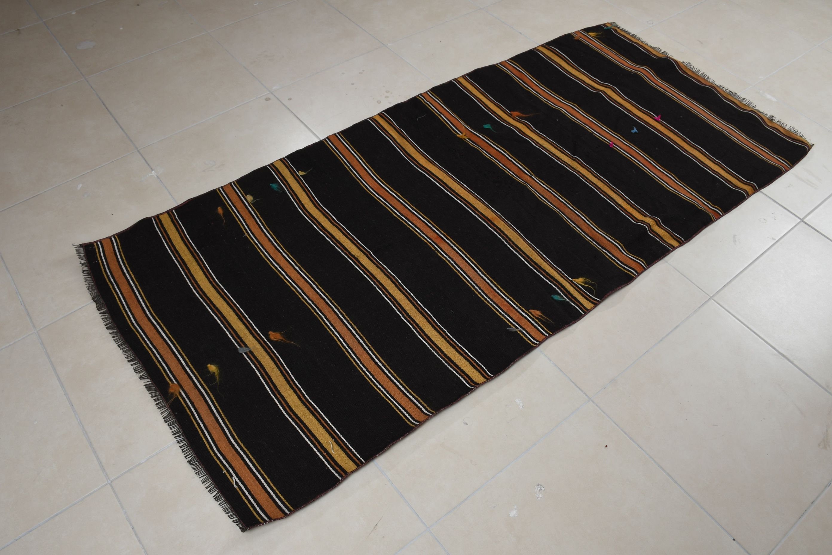 Moroccan Rug, Entry Rug, Old Rug, Kilim, 3.2x7.1 ft Accent Rug, Vintage Rugs, Brown Bedroom Rug, Floor Rugs, Turkish Rugs, Rugs for Nursery