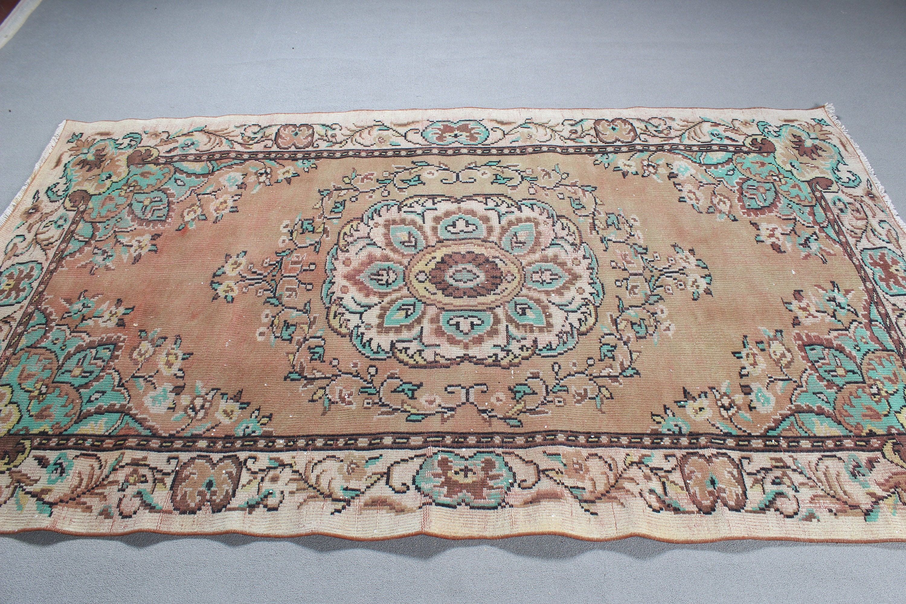 Havalı Halı, Salon Halısı, Türk Halıları, 5,2x8,7 ft Büyük Halılar, Vintage Halılar, Büyük Boho Halısı, Yemek Odası Halıları, Kahverengi Boho Halıları, Oushak Halıları