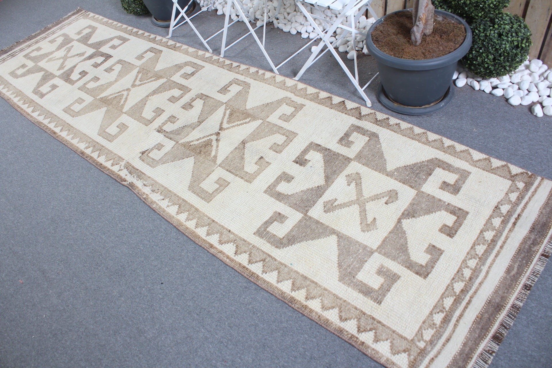 Wool Rug, Kitchen Rug, Hallway Rug, Rugs for Runner, Bedroom Rug, Beige Moroccan Rug, 3x11.2 ft Runner Rugs, Vintage Rug, Turkish Rug