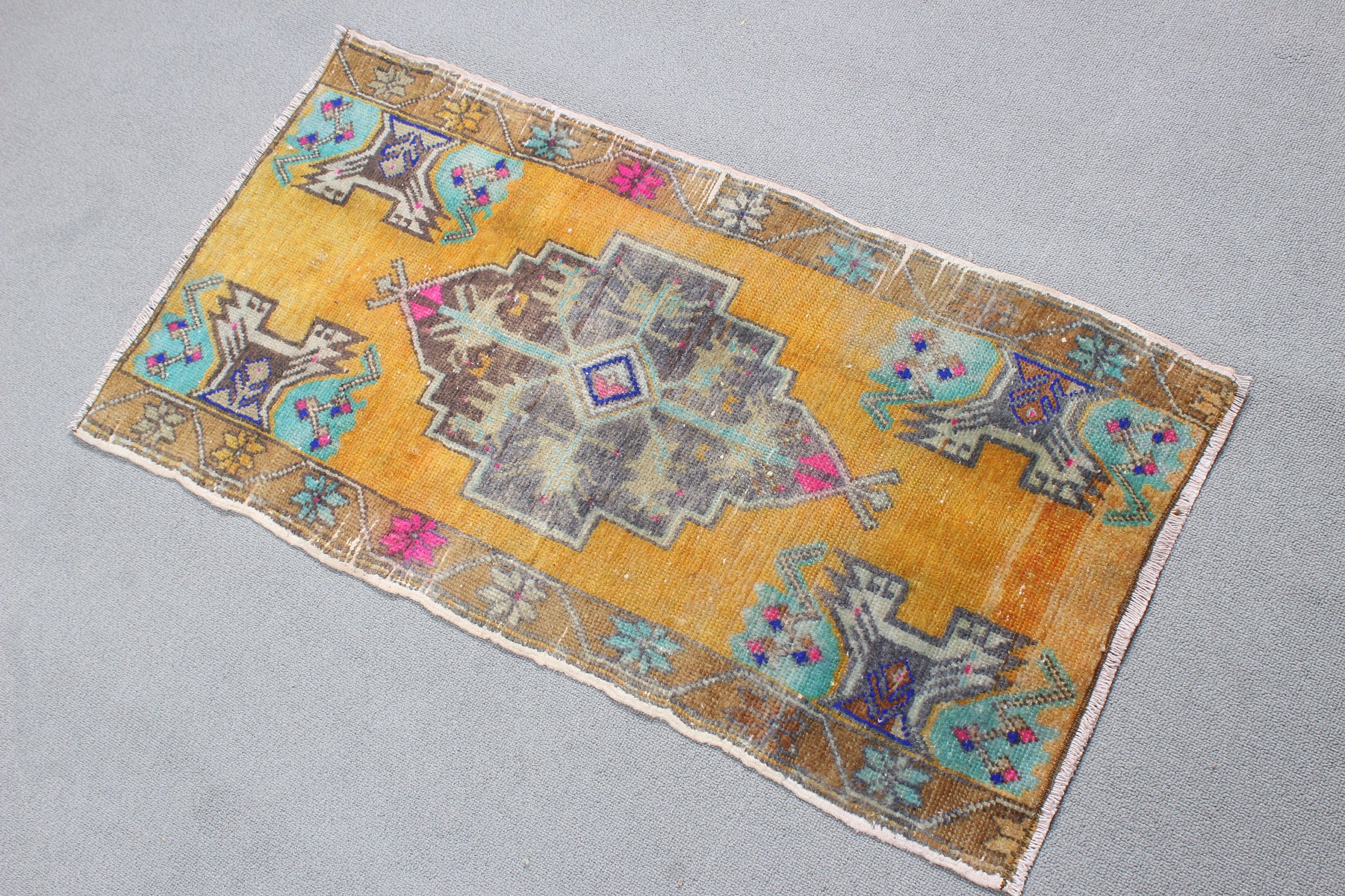 Small Area Rugs, Outdoor Rugs, Bedroom Rugs, Yellow Boho Rugs, Nursery Rugs, Flatweave Rug, Turkish Rug, 1.7x3.2 ft Small Rugs, Vintage Rug