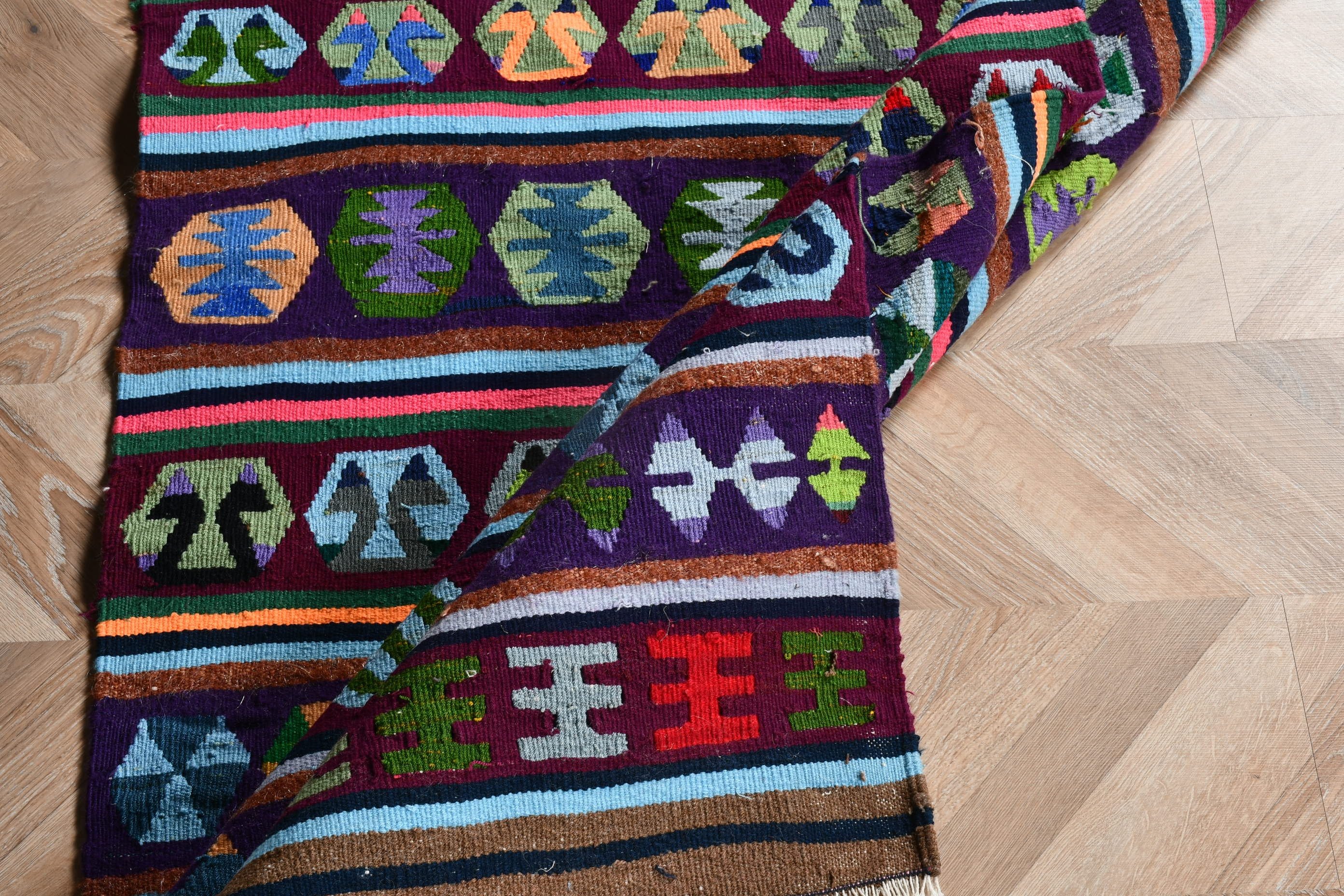 Giriş Halısı, Türk Halısı, Oryantal Halılar, Giriş Halıları, 3,1x6 ft Aksan Halıları, Mor Yatak Odası Halısı, Kilim, Vintage Halı, Eski Halılar