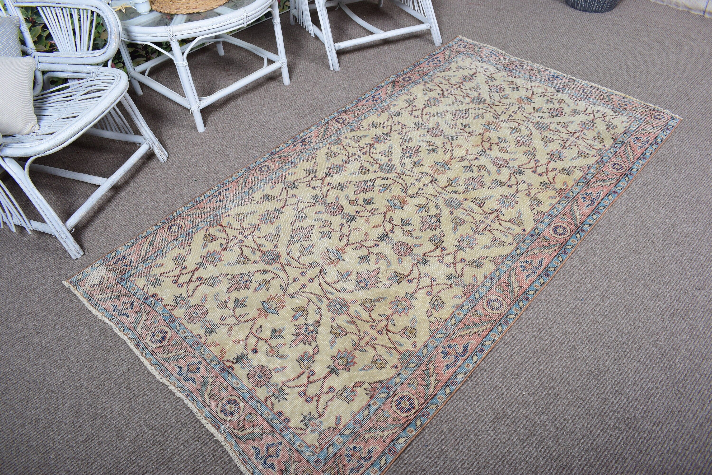 Flatweave Rug, Rugs for Floor, 3.6x6.8 ft Area Rug, Vintage Rugs, Floor Rugs, Luxury Rug, Living Room Rugs, Turkish Rug, Beige Antique Rug