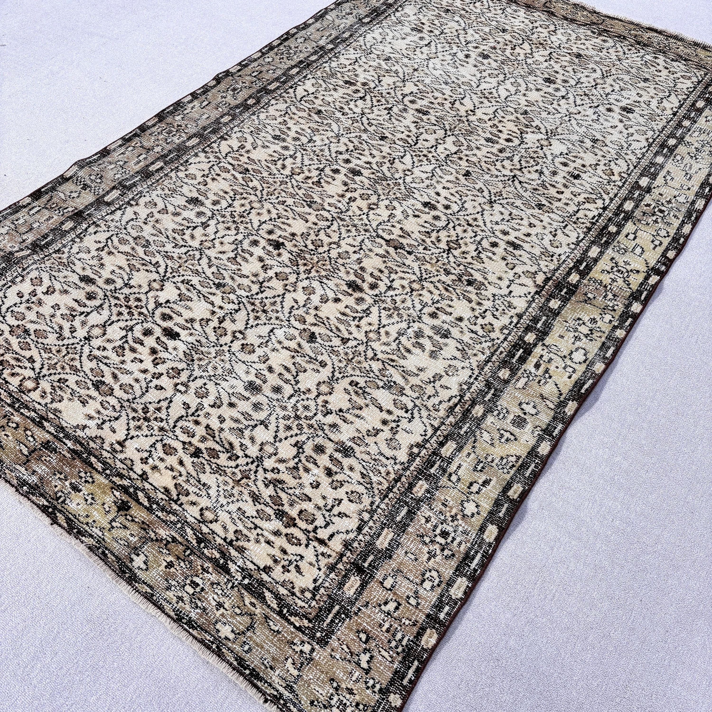 Vintage Dekor Halıları, 5.2x8.8 ft Büyük Halılar, Vintage Halı, Nötr Halı, Salon Halıları, Yün Halıları, Türk Halısı, Büyük Boho Halısı, Yeşil Mutfak Halıları