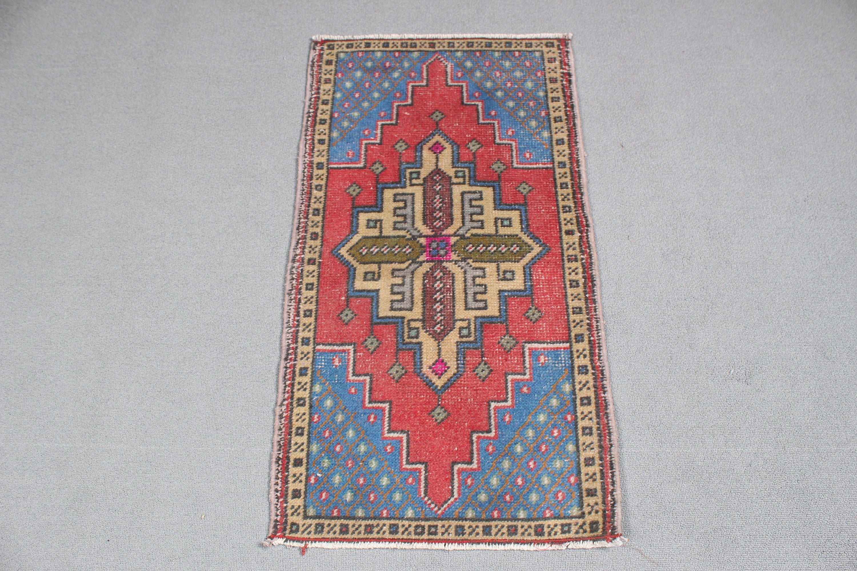 1.5x2.9 ft Küçük Halı, Oryantal Halılar, Küçük Boho Halı, Kırmızı Açıklama Halısı, Türk Halısı, Vintage Halı, Tribal Halılar, Küçük Alan Halısı