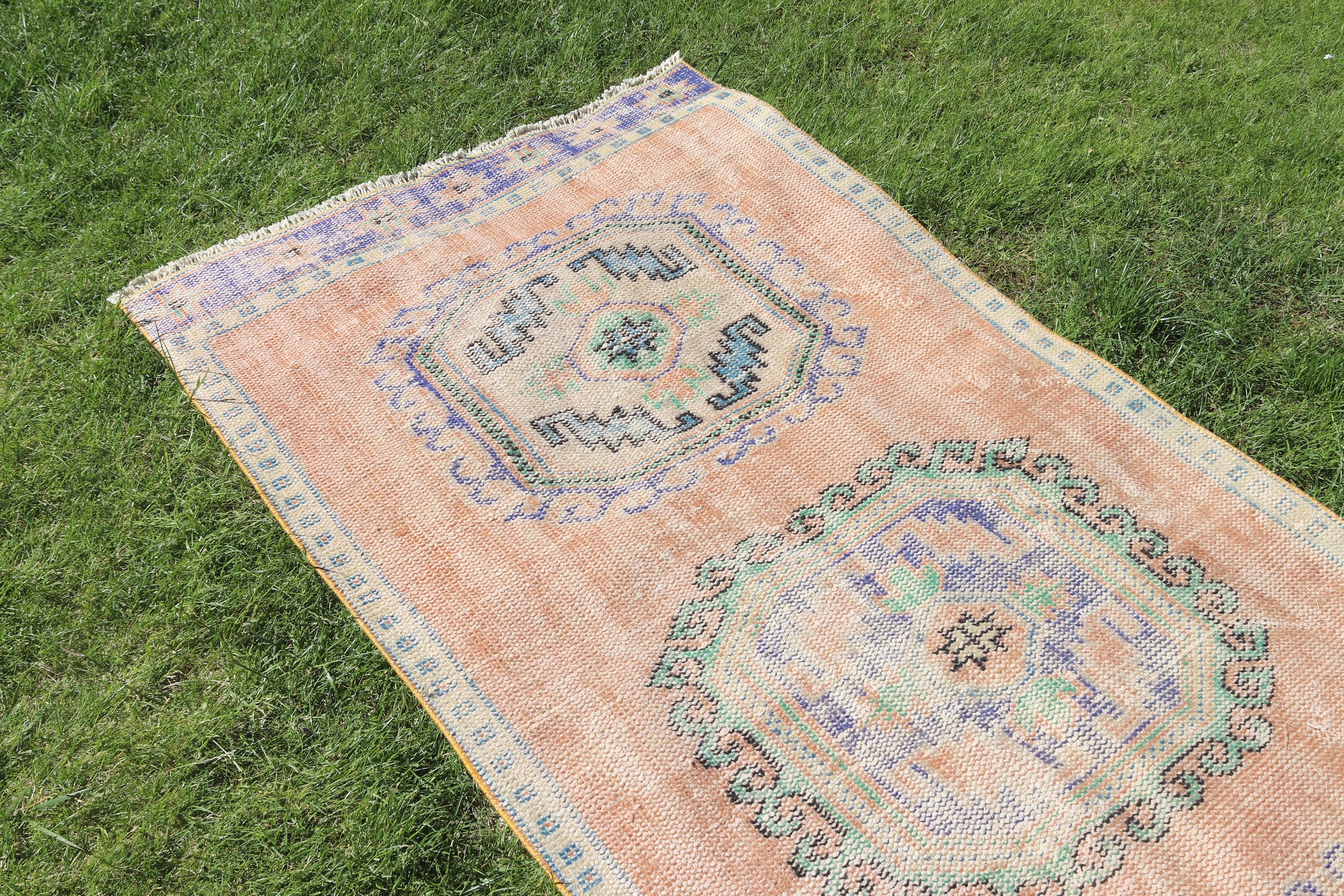 Vintage Halı, Aztek Halısı, Oryantal Halı, Beni Ourain Runner Halısı, 3x11.7 ft Runner Halısı, Türk Halısı, Mutfak Halısı, Kahverengi Yün Halısı, Anadolu Halısı