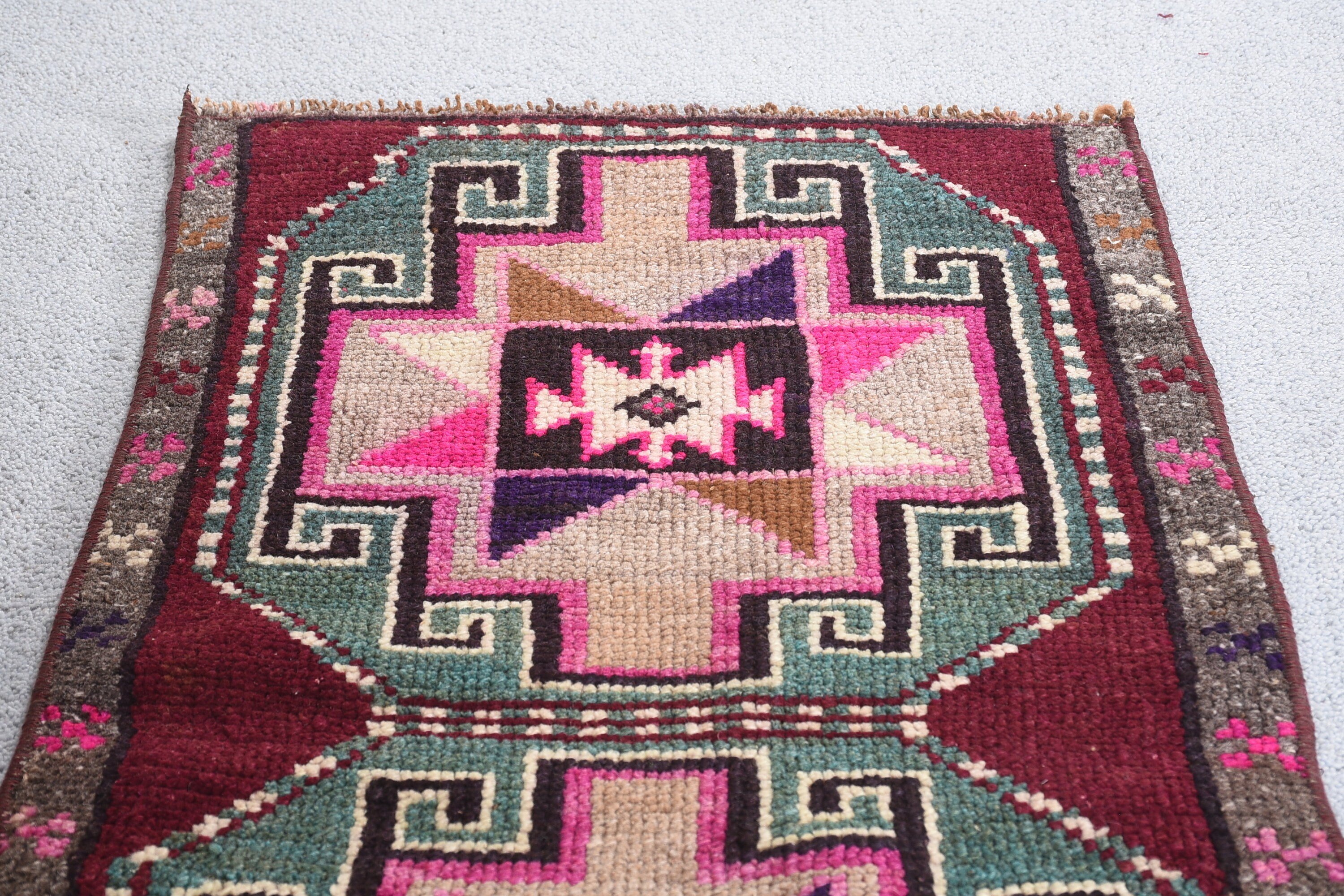 Car Mat Rugs, Pastel Rug, Wall Hanging Rugs, 1.6x2.9 ft Small Rugs, Turkish Rug, Vintage Rug, Pink Moroccan Rugs, Bedroom Rug