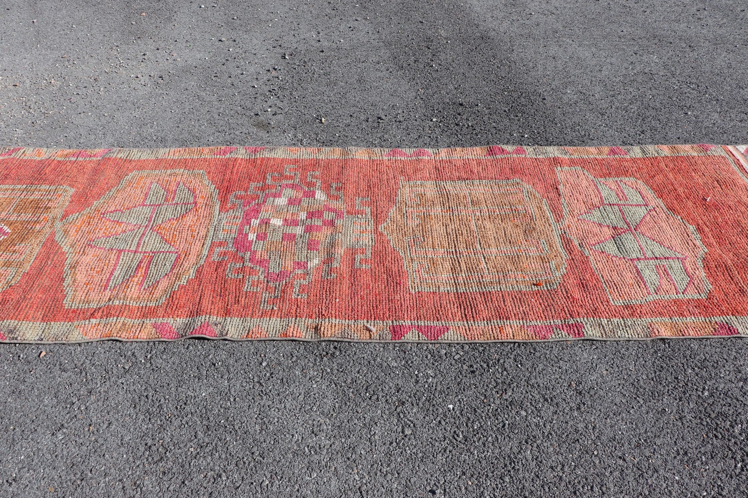 Merdiven Halıları, Turuncu Mutfak Halısı, Vintage Halı, Runner Halıları, Türk Halısı, Mutfak Halıları, Düz Dokuma Halı, Yün Halılar, 3x11,1 ft Runner Halıları