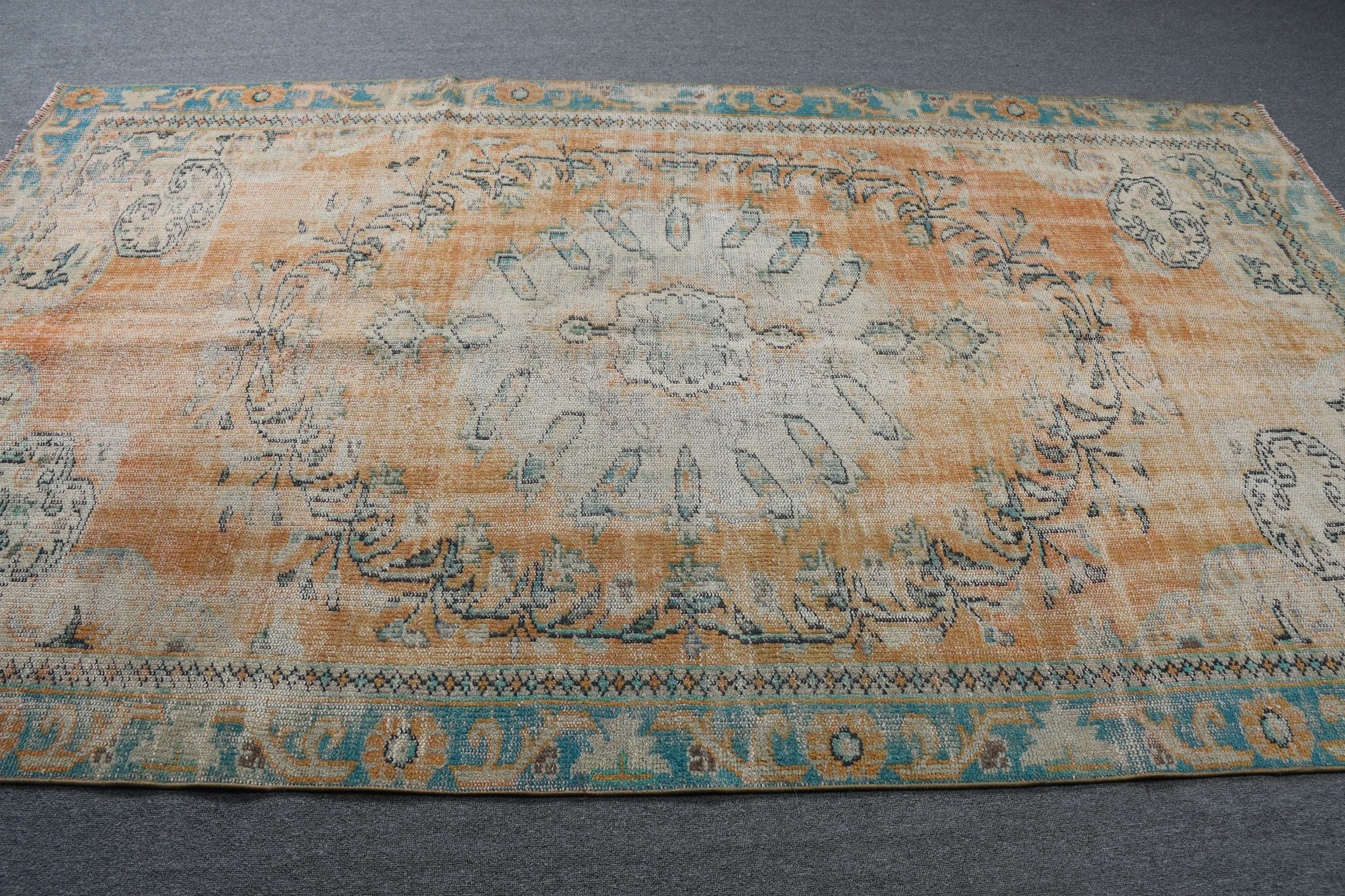 Sarı Ev Dekor Halıları, Salon Halıları, Yatak Odası Halısı, Vintage Halılar, 5.5x9.4 ft Büyük Halı, Anadolu Halıları, Türk Halısı, Boho Halısı, Oturma Odası Halısı