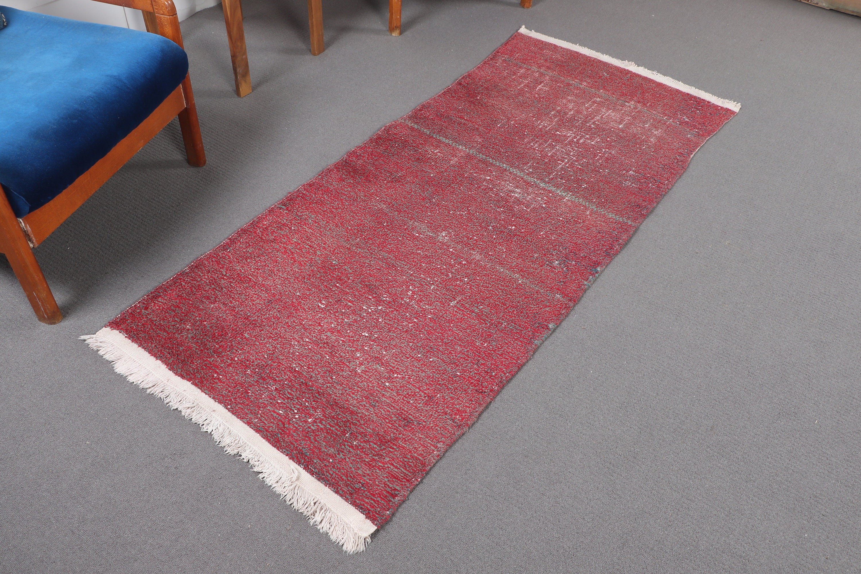 Kitchen Rug, Turkish Rug, Vintage Rug, Modern Rugs, 2.6x6.6 ft Runner Rugs, Hallway Rug, Wool Rugs, Red Floor Rug, Vintage Runner Rugs