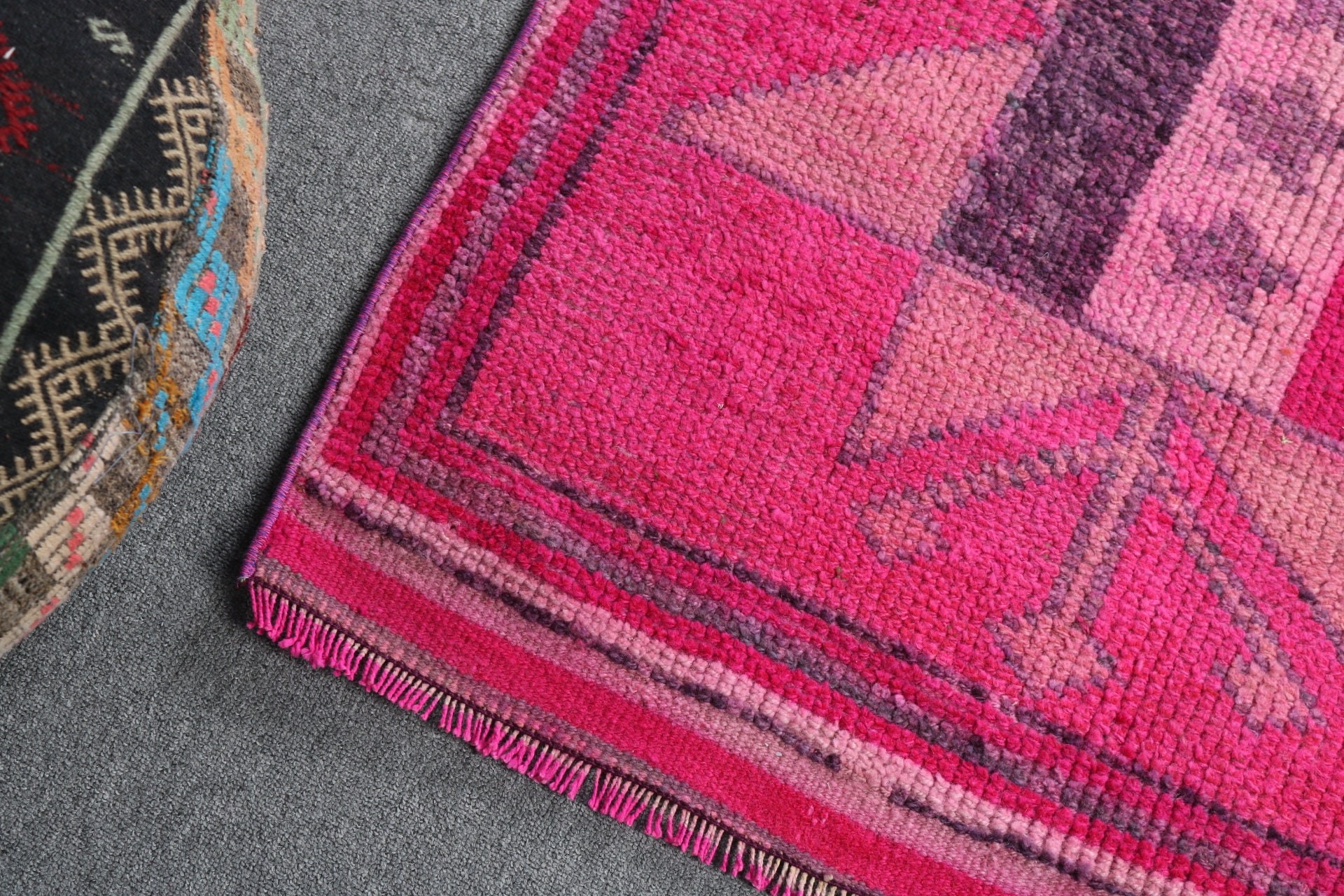 3x11.8 ft Runner Rug, Turkish Rugs, Pink Home Decor Rugs, Kitchen Rugs, Vintage Rug, Rugs for Stair, Vintage Runner Rugs