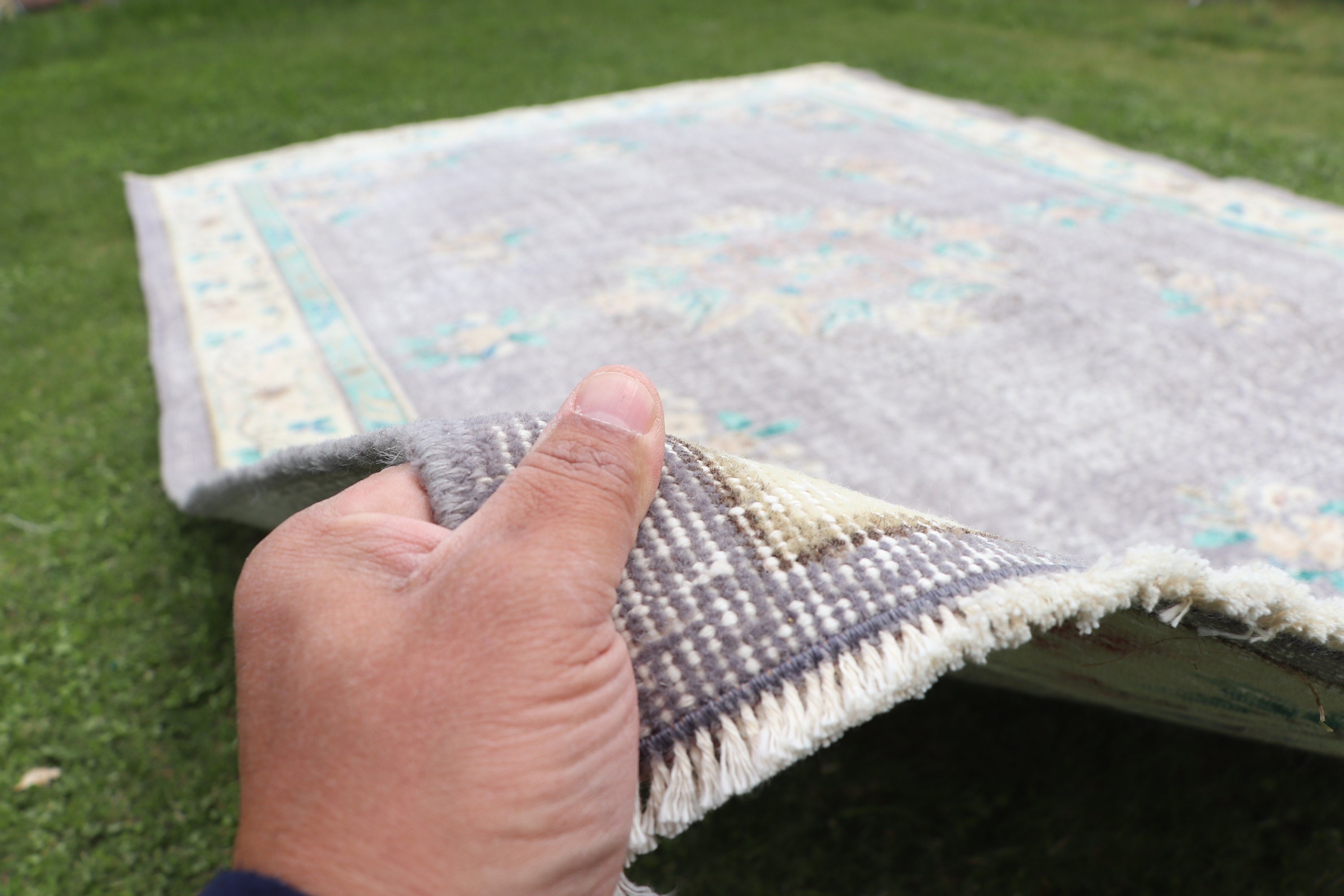 Large Oushak Rugs, Organic Rug, Turkish Rugs, 7x9.6 ft Large Rugs, Wool Rugs, Bedroom Rugs, Vintage Rugs, Purple Geometric Rugs, Floor Rugs