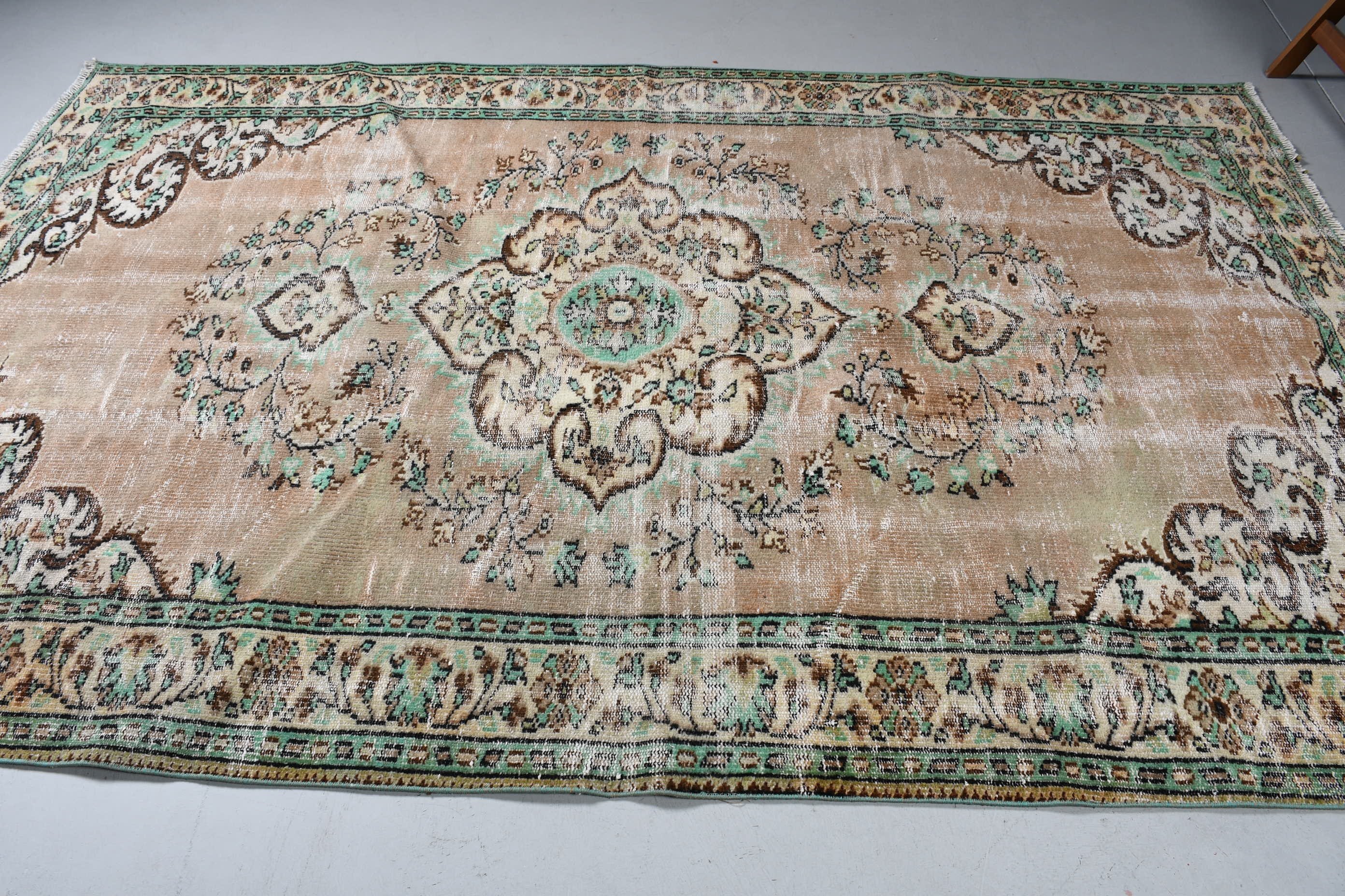 Yemek Odası Halısı, Türk Halıları, Yatak Odası Halıları, Vintage Halı, 5.8x9.3 ft Büyük Halılar, Oturma Odası Halıları, Kahverengi Yatak Odası Halısı