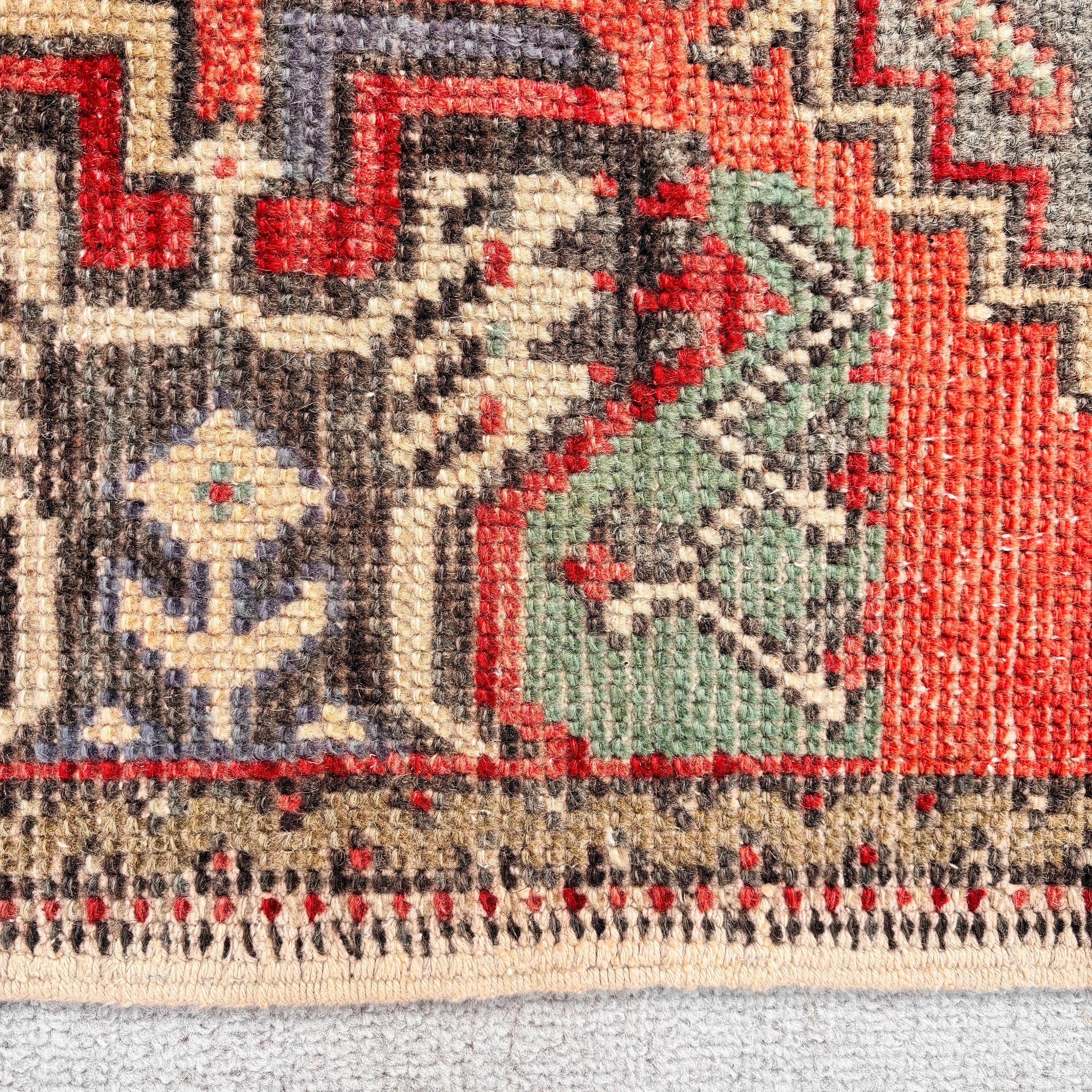 Rugs for Bathroom, Organic Rugs, Small Area Rug, Turkish Rugs, Modern Rug, 1.6x3.2 ft Small Rug, Kitchen Rug, Orange Cool Rugs, Vintage Rug