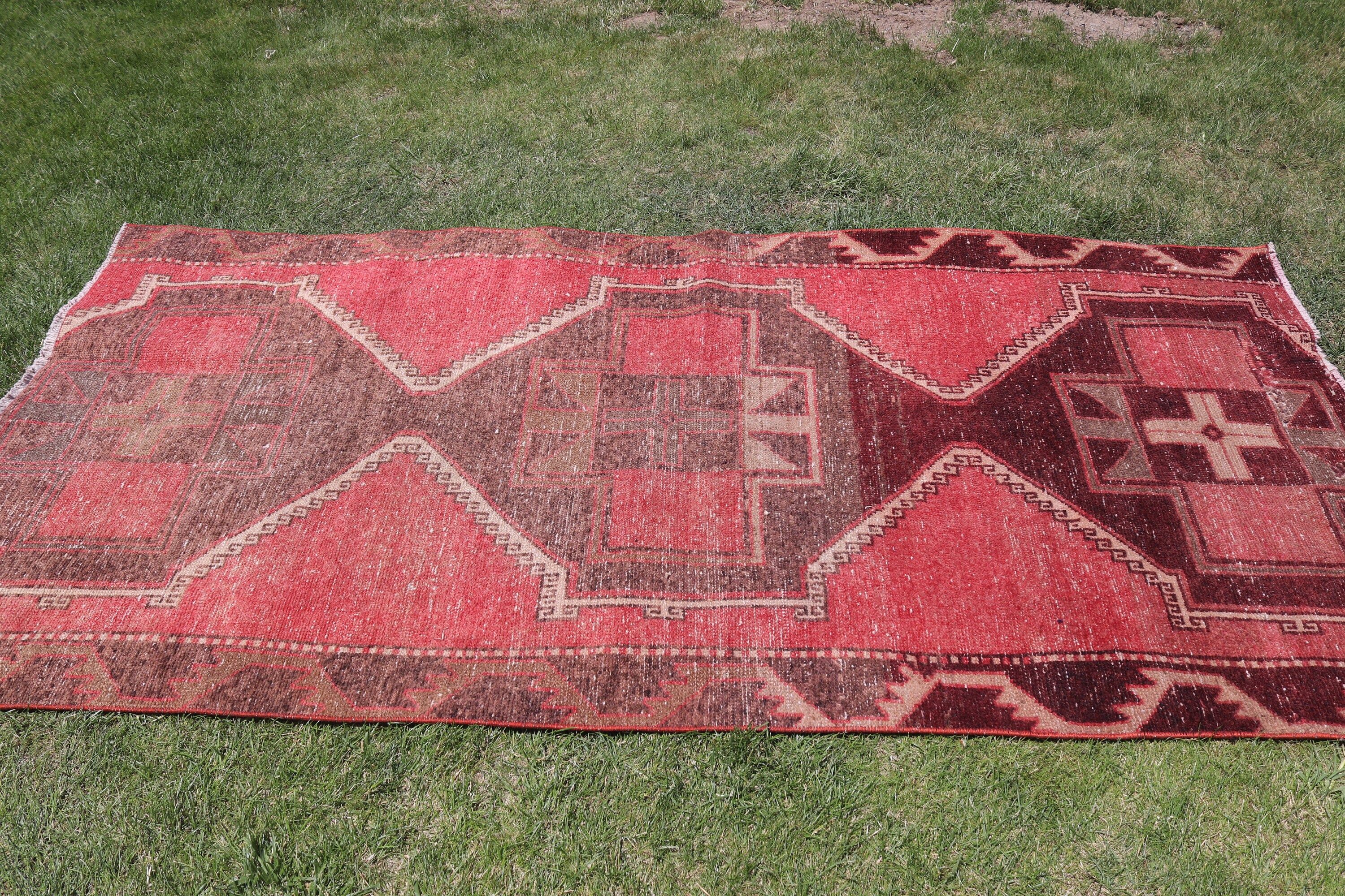 Cool Rugs, Pink  3.9x7.7 ft Area Rug, Turkish Rugs, Vintage Rug, Anatolian Rug, Nursery Rug, Kitchen Rugs, Traditional Rug