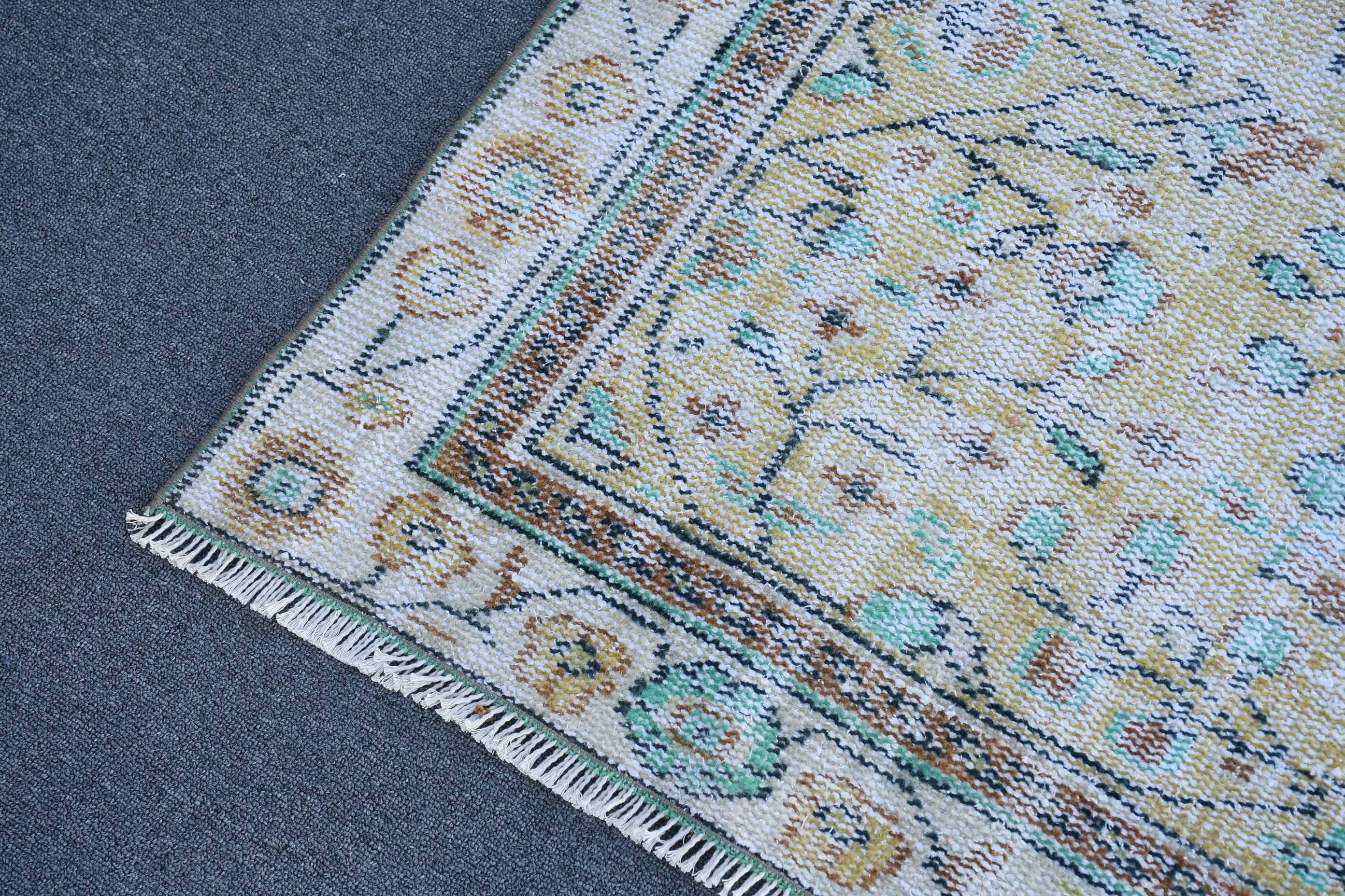 Vintage Halı, 4.8x8.8 ft Büyük Halı, Oushak Halısı, Salon Halısı, Yemek Odası Halısı, Türk Halıları, El Dokuma Halısı, Sarı Antika Halılar, Mutfak Halısı