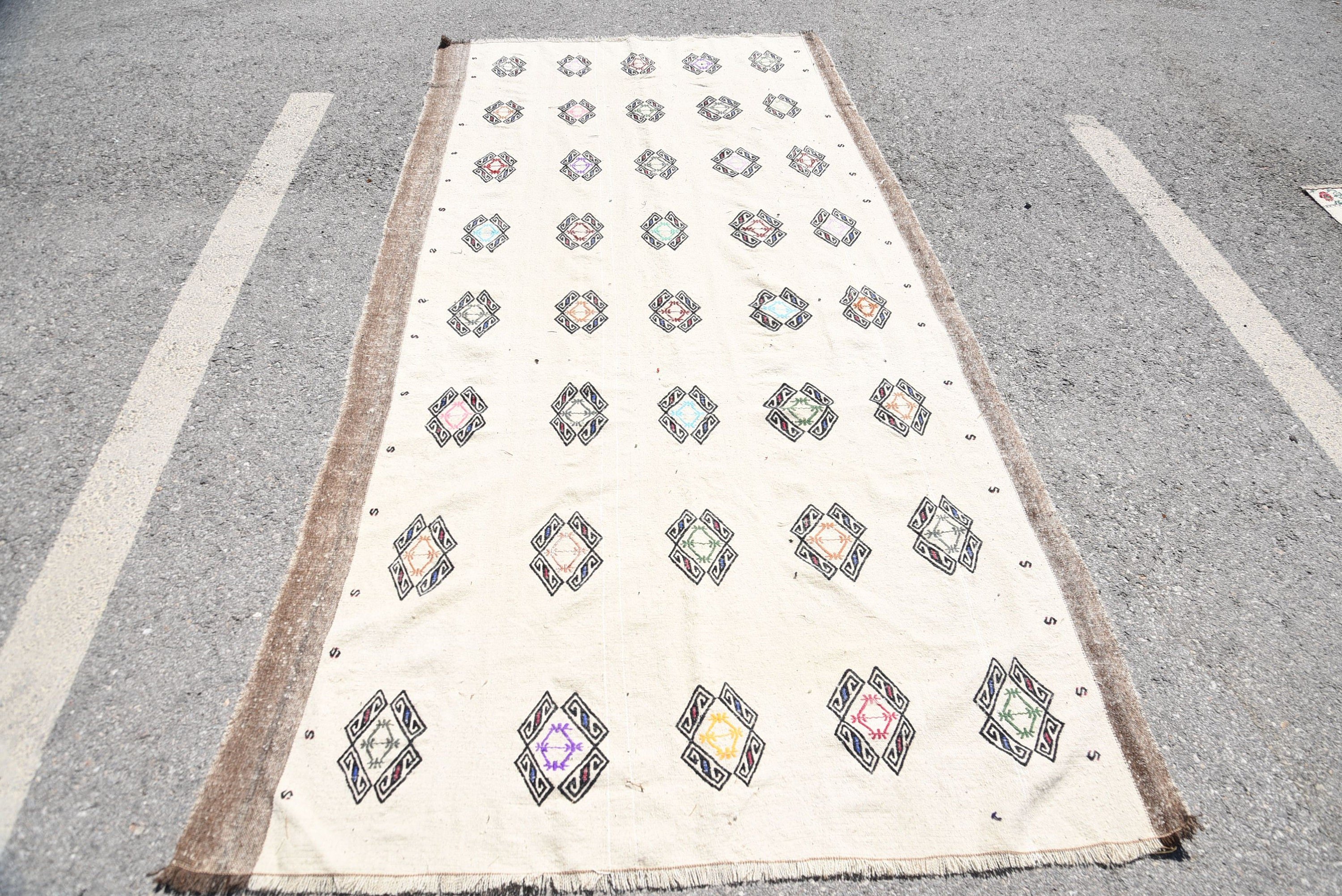 Vintage Halı, 4.6x9.6 ft Büyük Halı, Yemek Odası Halıları, Yatak Odası Halıları, Kilim, Yurt Halısı, Yatak Odası Halısı, Yer Halıları, Renkli Halı, Türk Halıları