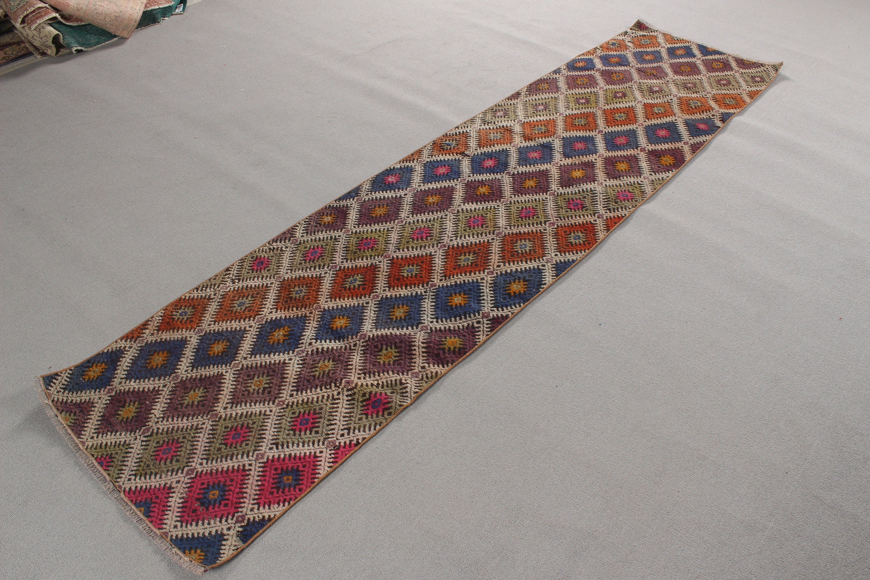 Turuncu Oushak Halıları, Beni Ourain Yolluk Halısı, Kilim, Yatak Odası Halısı, Türk Halısı, Merdiven Halıları, Yün Halılar, 2.1x8.7 ft Koşucu Halısı, Vintage Halı