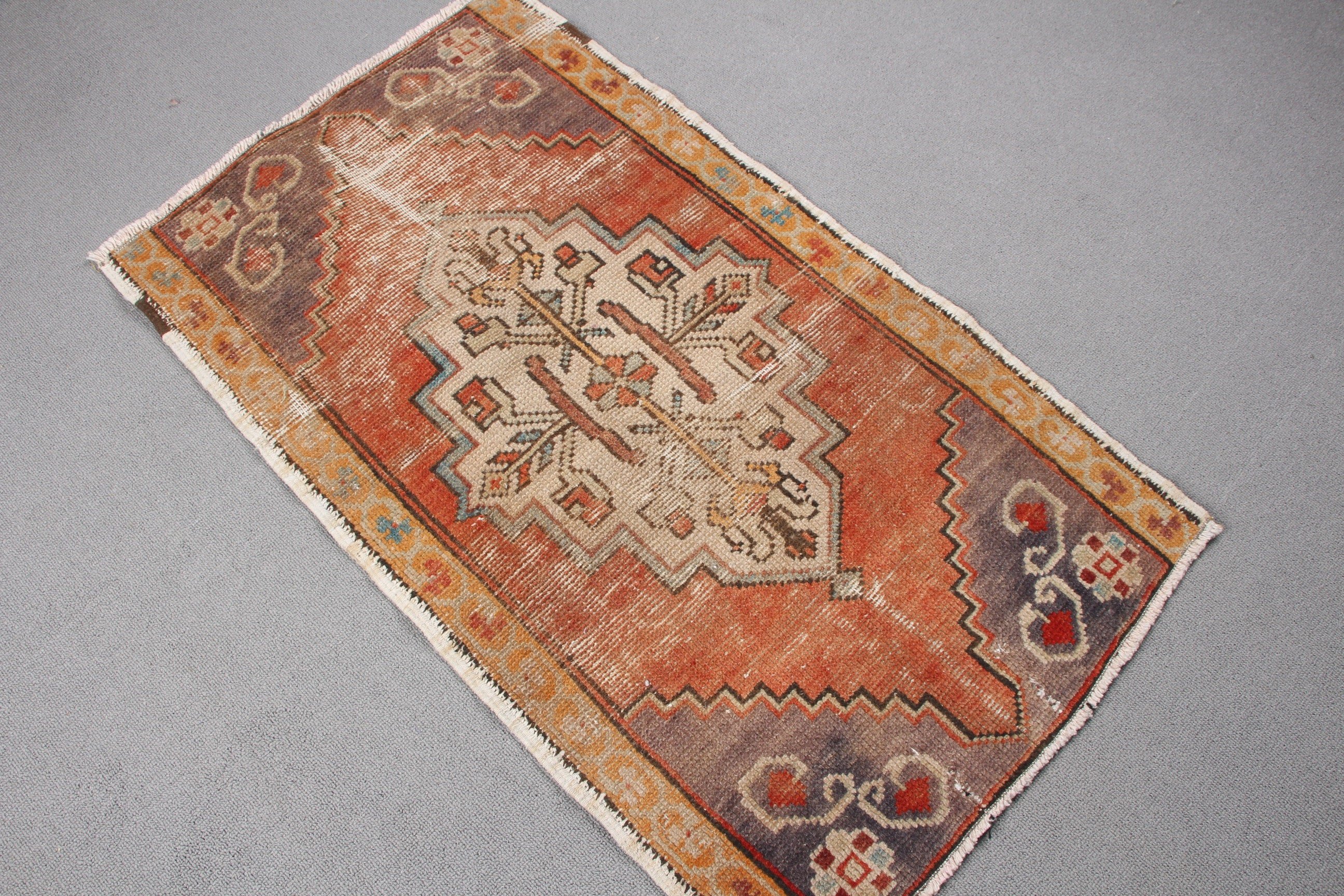 Wool Rug, Moroccan Rug, Wall Hanging Rug, Rugs for Bathroom, Kitchen Rug, 1.8x3.1 ft Small Rugs, Brown Wool Rugs, Vintage Rug, Turkish Rug