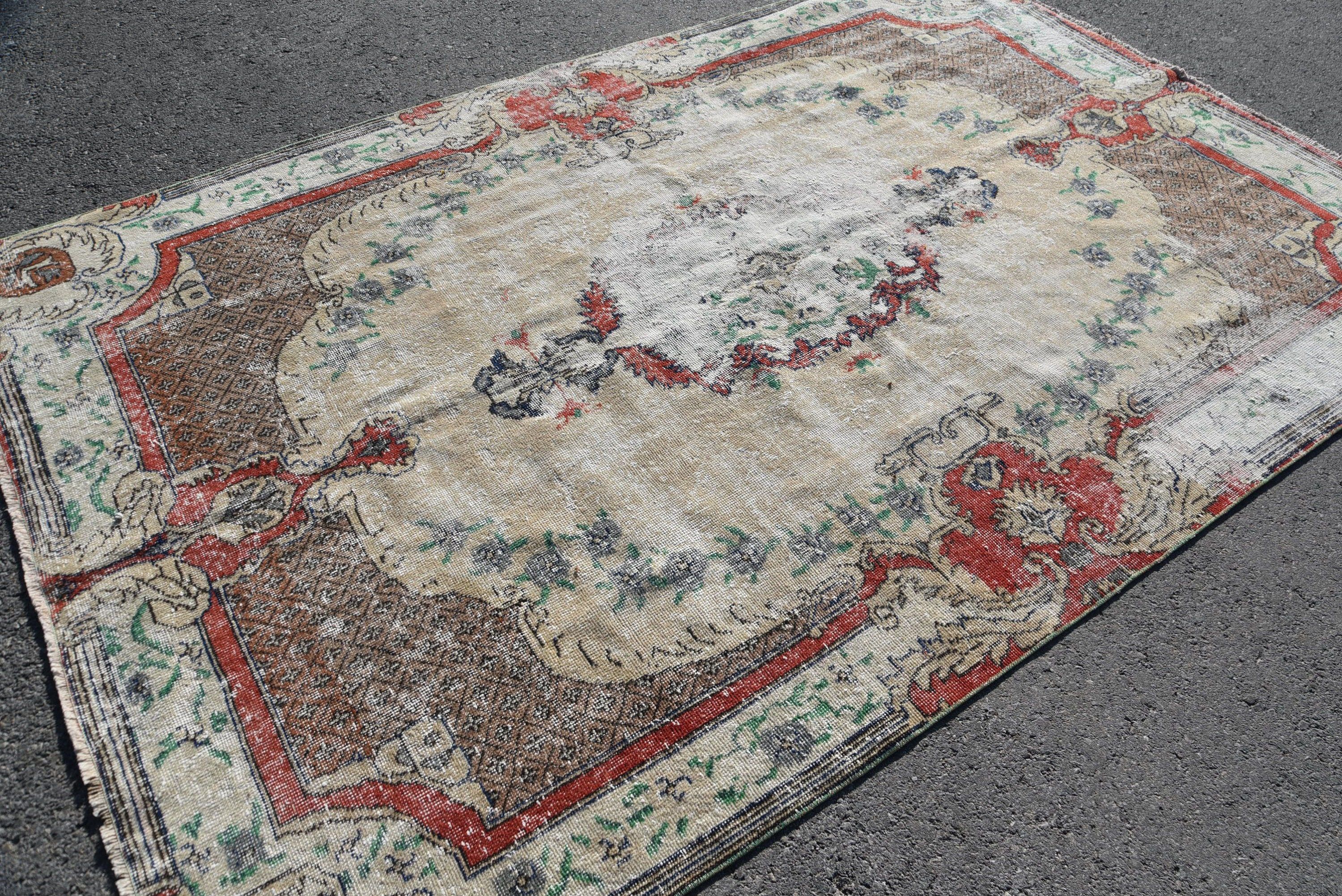 Living Room Rug, Pale Rugs, Turkish Rug, Cool Rug, Bedroom Rug, 6.1x9.2 ft Large Rugs, Kitchen Rug, Vintage Rugs, Rugs for Dining Room