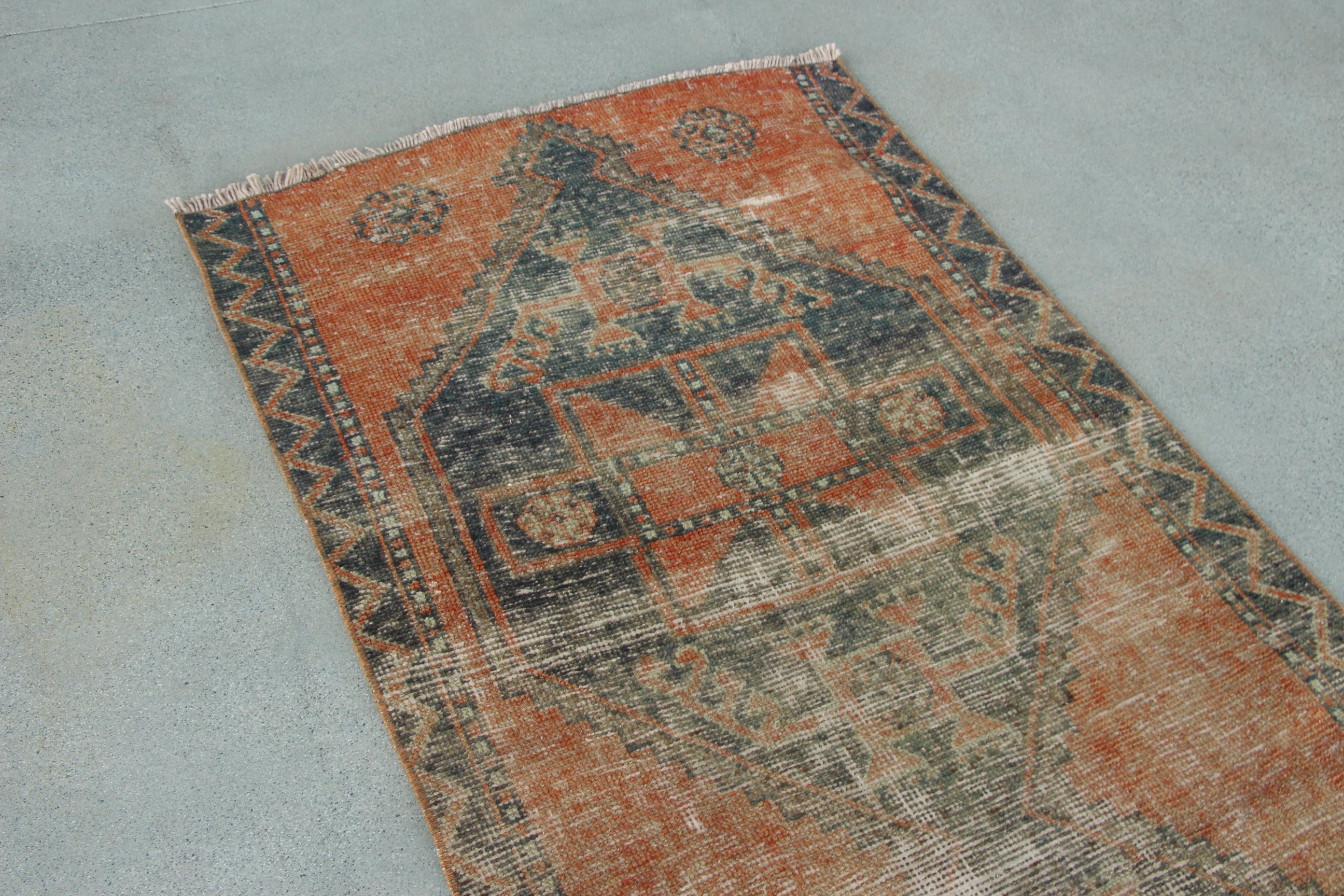 Boho Halı, Koridor Halıları, Türk Halıları, 3,1x11 ft Runner Halıları, Turuncu Düz Dokuma Halı, Bildiri Halısı, Vintage Halı, Koridor Halısı, Havalı Halılar