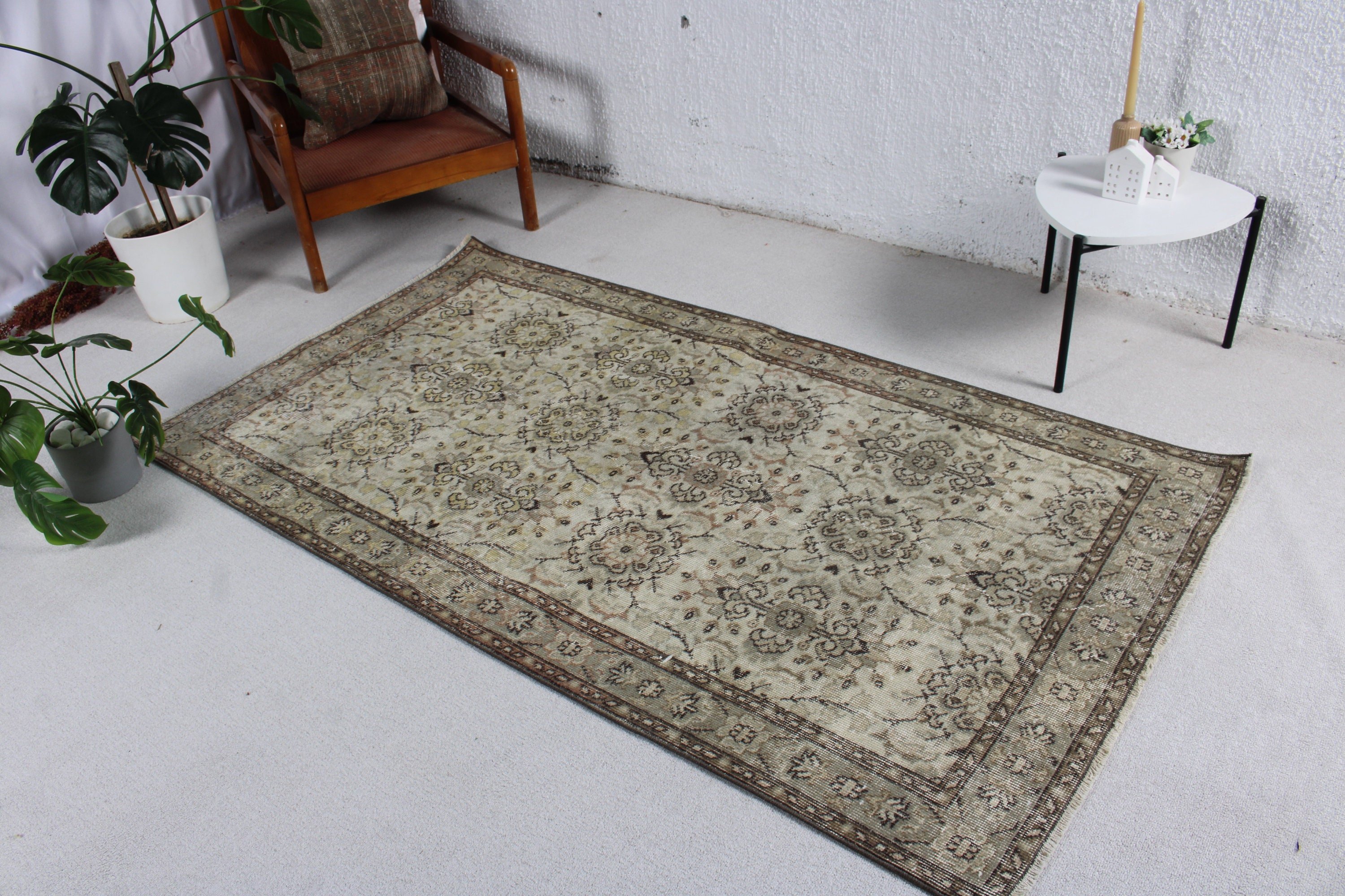 Aztek Halısı, Türk Halıları, Oushak Bölgesi Halıları, Mutfak Halısı, Lüks Halı, Vintage Halılar, Bej Geometrik Halı, 3,7x6,8 ft Alan Halıları, Yün Halılar