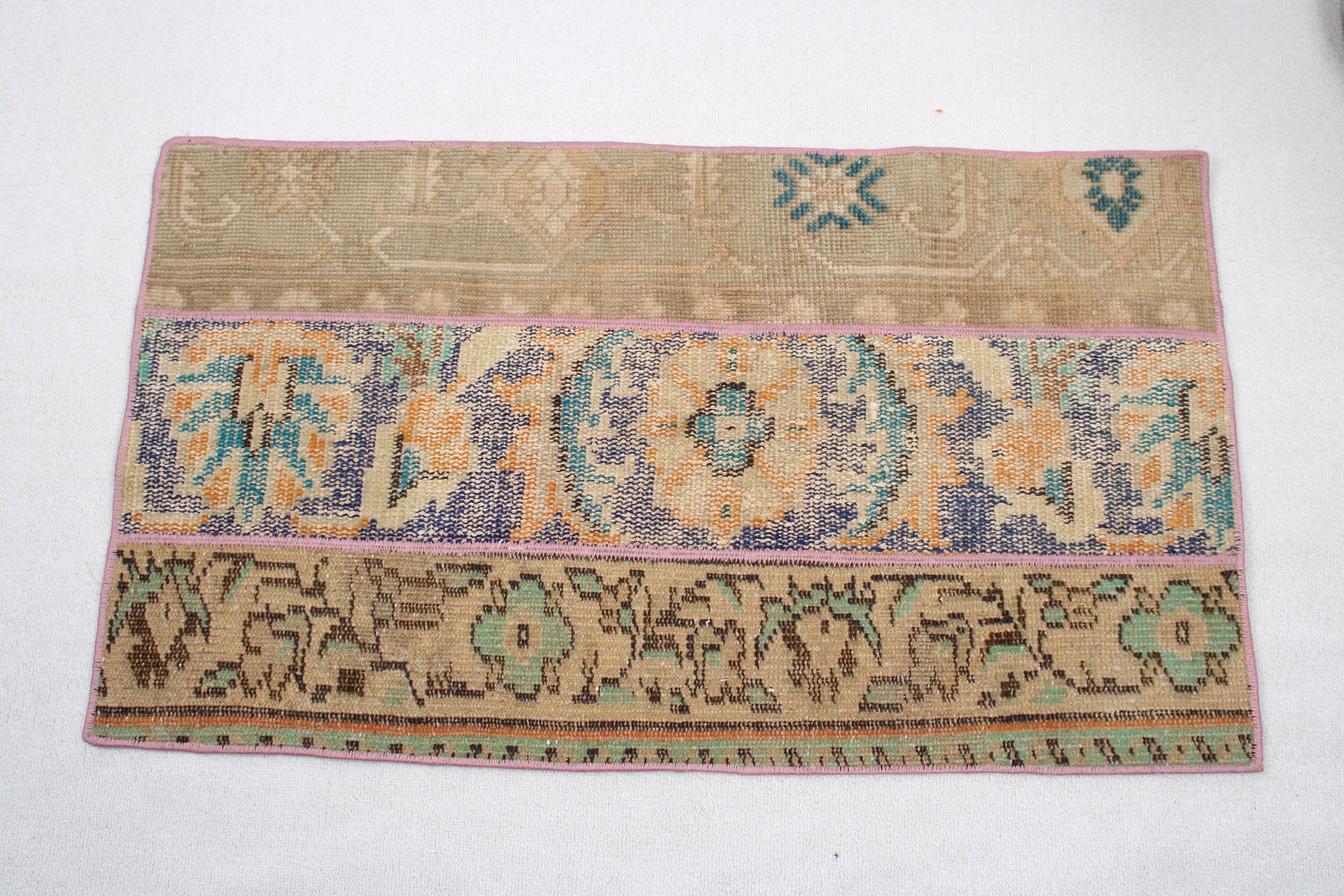 1.9x3.2 ft Küçük Halı, Türk Halısı, Vintage Halı, Duvara Asılı Halı, Kahverengi Geometrik Halılar, Küçük Alan Halısı, Oushak Halıları, El Dokuma Halıları