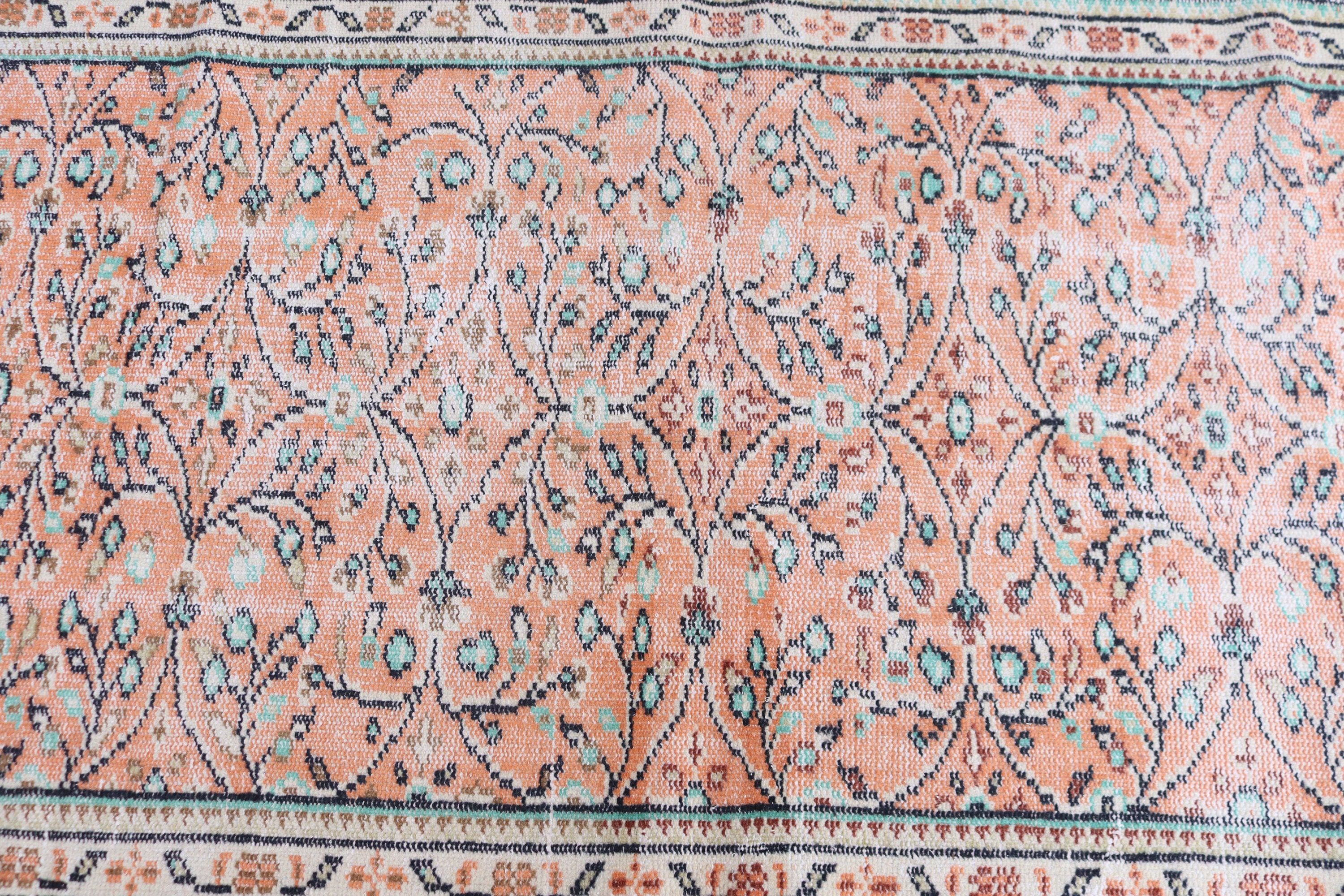 Vintage Halılar, Antika Halı, Giriş Halıları, 3,2x6,6 ft Accent Halı, Yatak Odası Halısı, Mutfak Halıları, Yün Halı, Türk Halısı, Turuncu El Dokuma Halılar