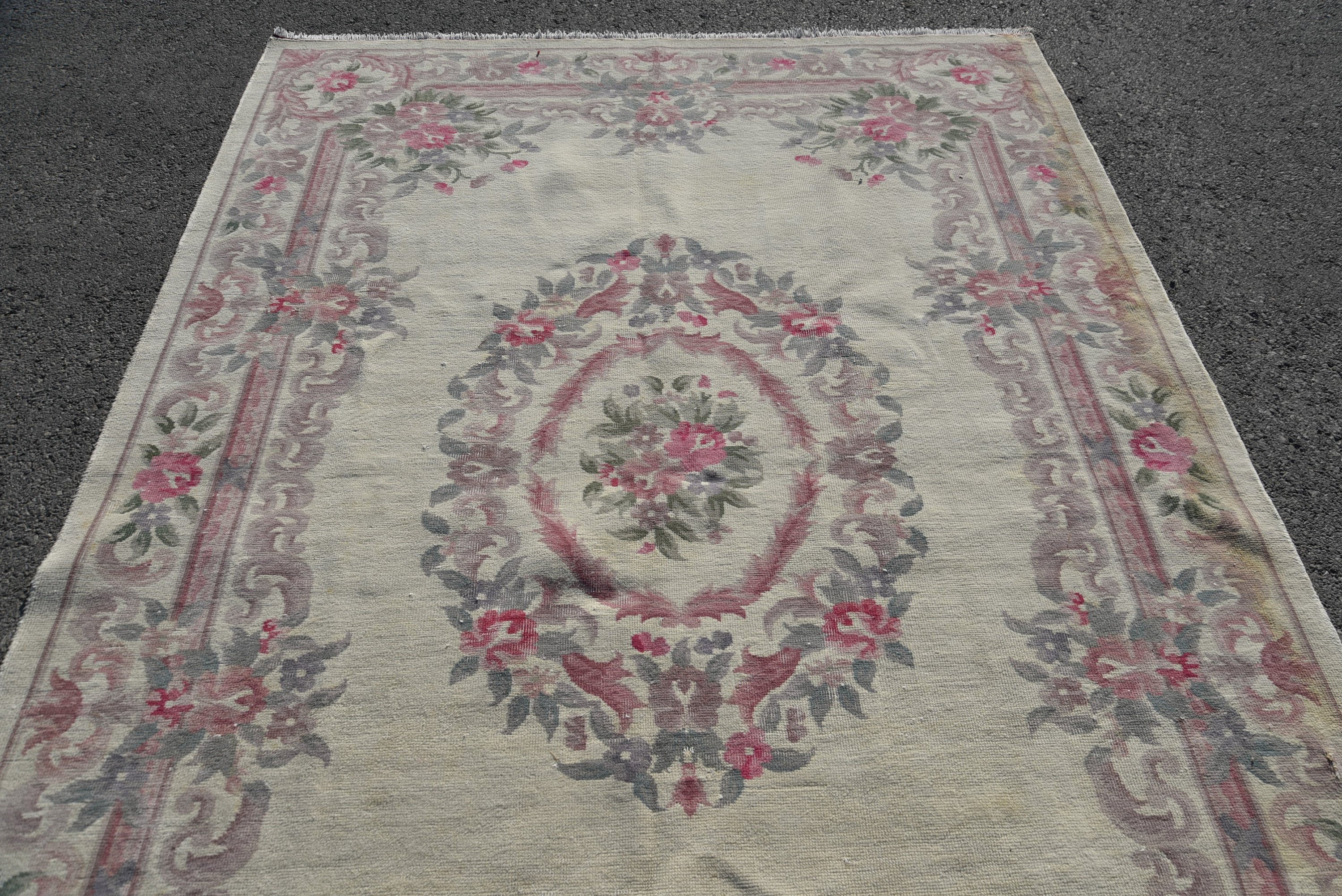 Living Room Rugs, 5.9x8.9 ft Large Rug, Aesthetic Rugs, Wool Rug, Oriental Rug, Rugs for Salon, Turkish Rug, Salon Rug, Vintage Rugs