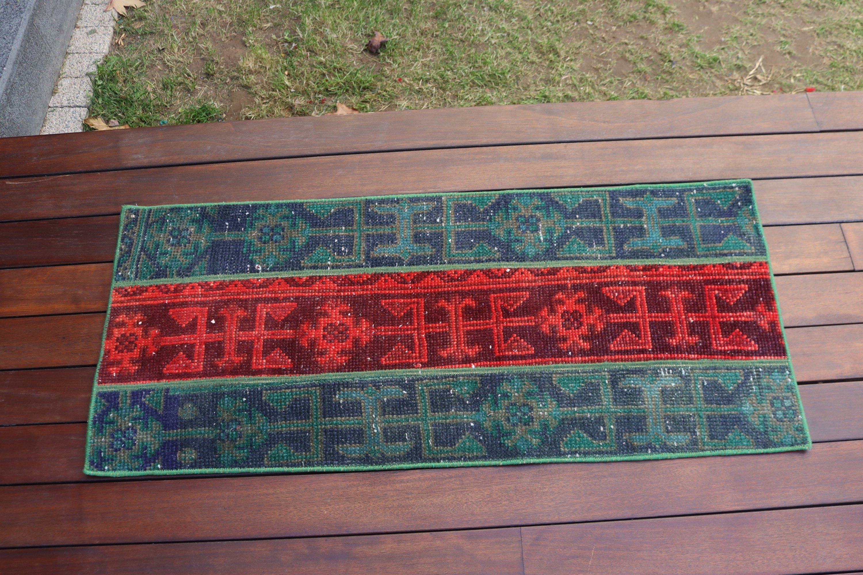 Small Boho Rugs, Modern Rugs, 1.5x3.6 ft Small Rug, Vintage Rugs, Tribal Rug, Handwoven Rug, Turkish Rug, Entry Rugs, Green Anatolian Rugs