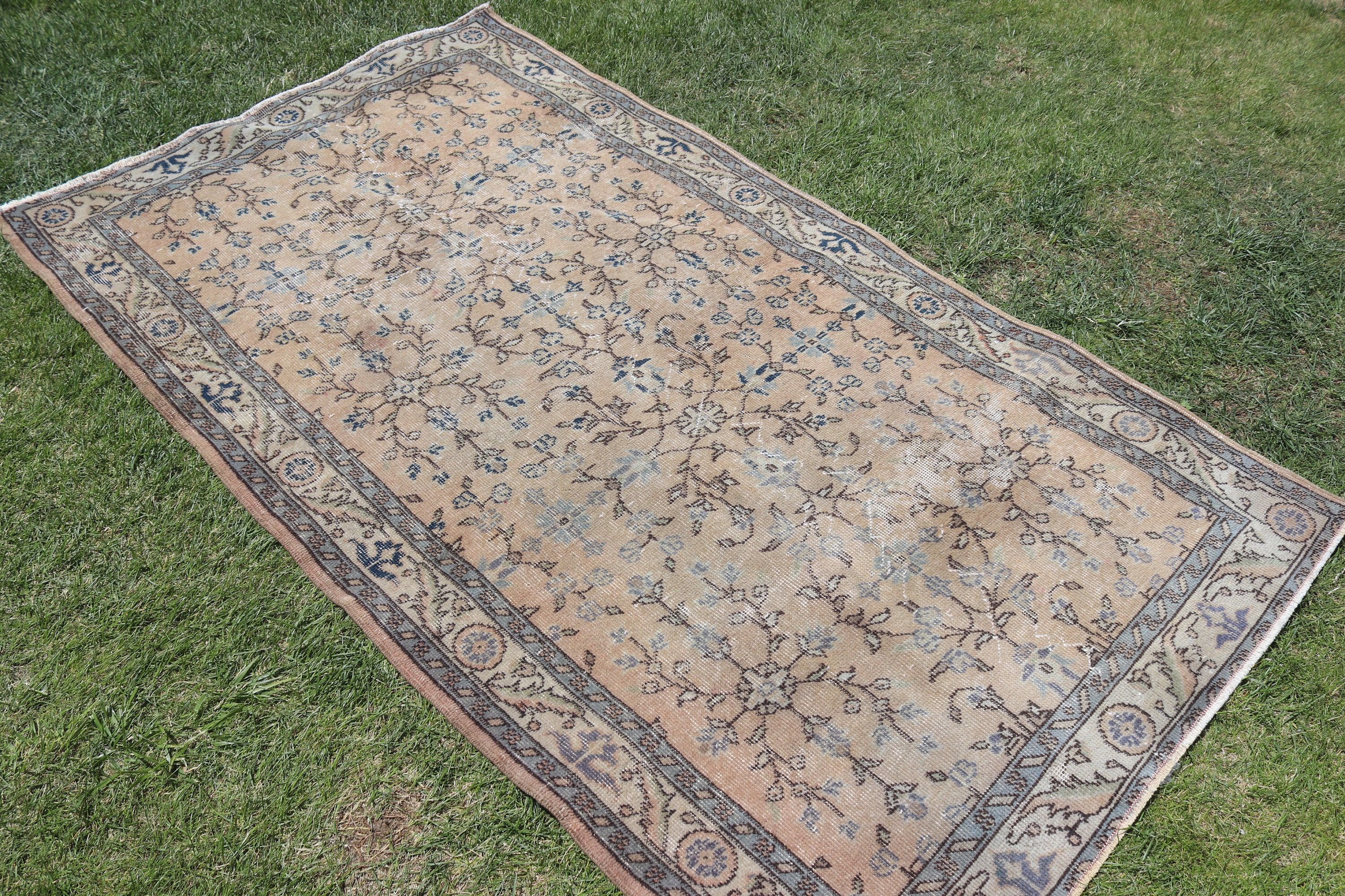 Vintage Area Rugs, Vintage Rug, Anatolian Rugs, Bedroom Rugs, Turkish Rugs, 3.7x6.6 ft Area Rug, Beige Handwoven Rug