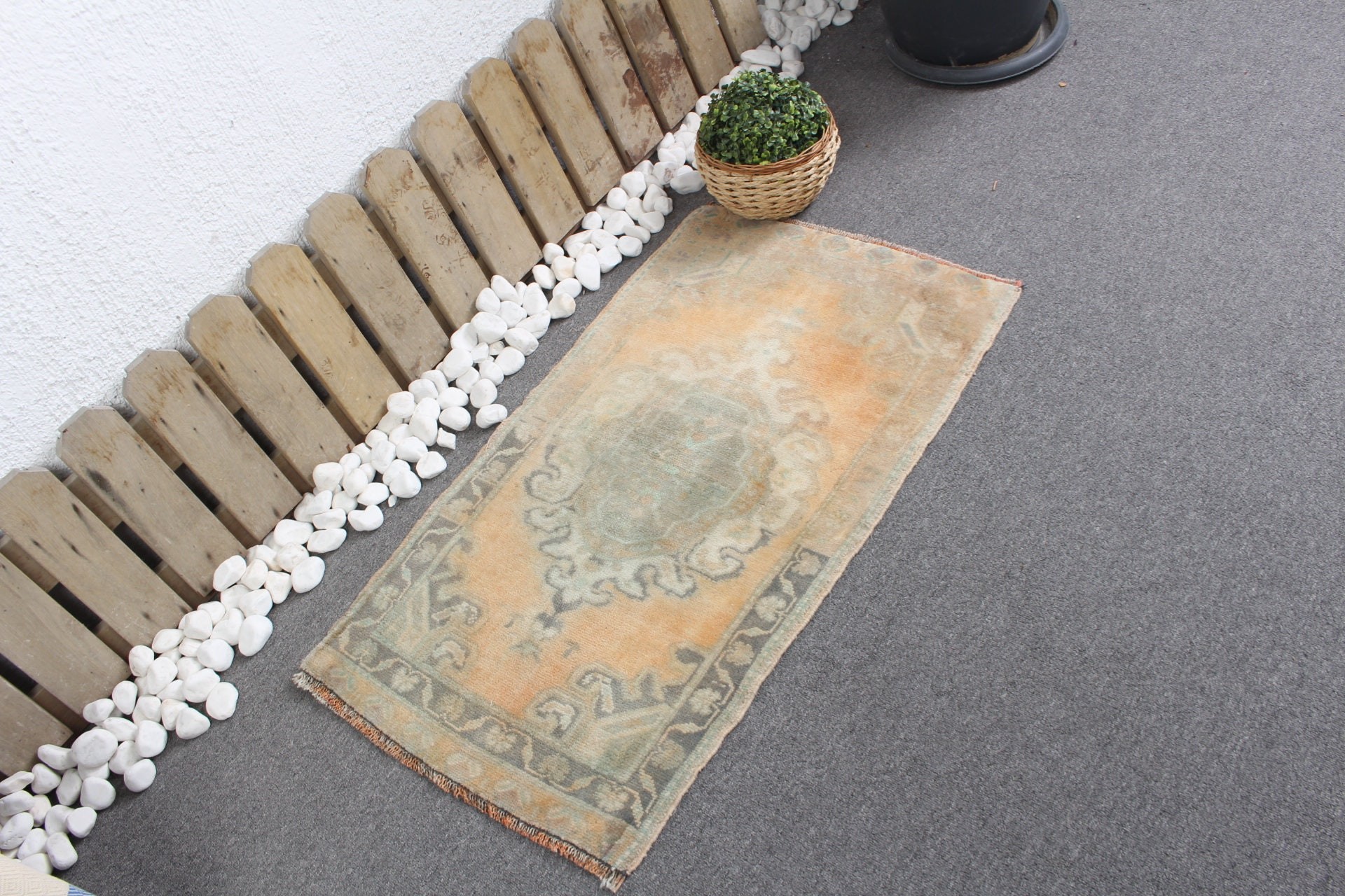 Door Mat Rug, 1.9x3.3 ft Small Rugs, Outdoor Rug, Turkish Rug, Vintage Rugs, Bedroom Rug, Orange Anatolian Rug, Home Decor Rugs, Entry Rug