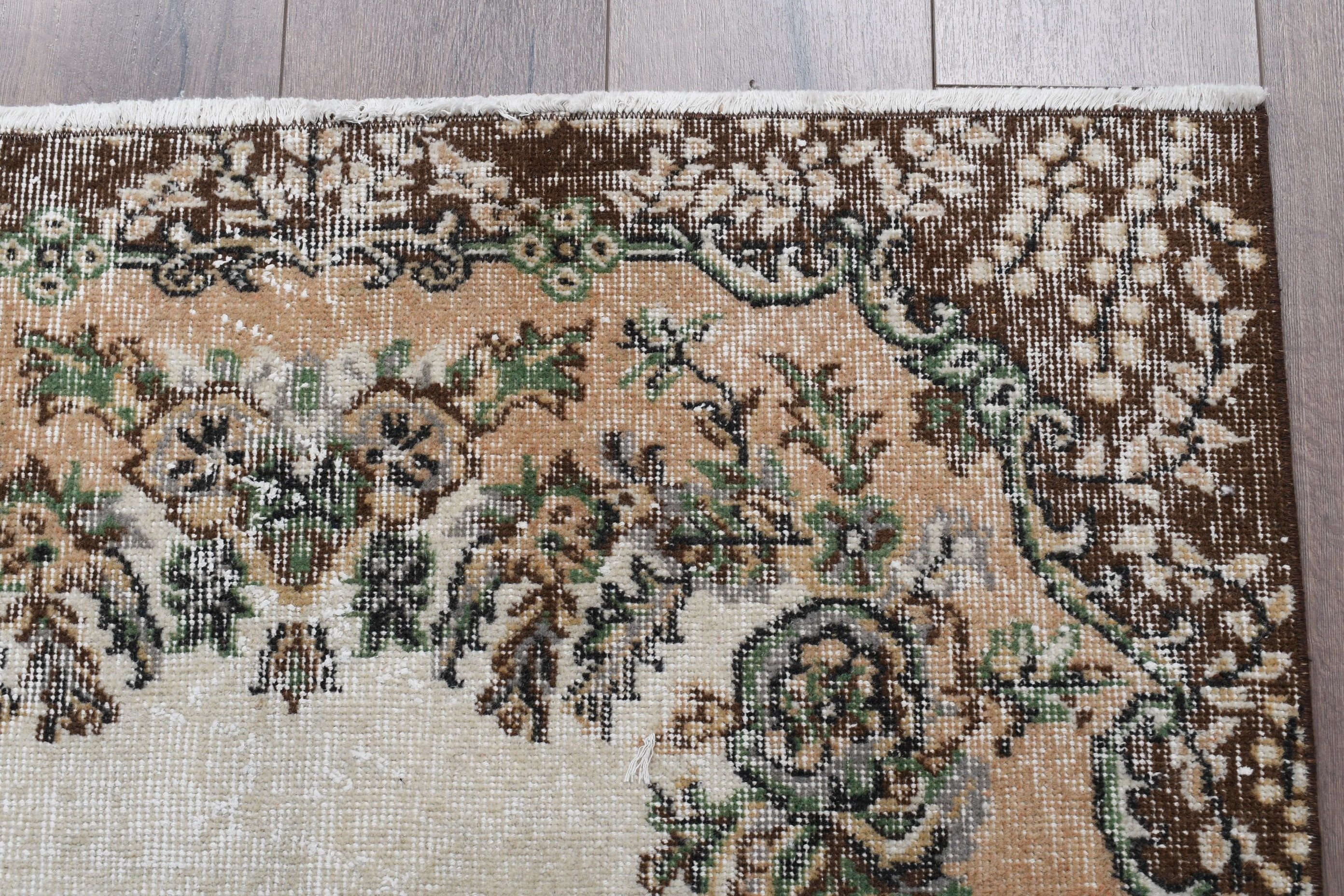 Turkish Rugs, Beige Antique Rug, Rugs for Entry, Vintage Rugs, Kitchen Rug, 3.6x6.6 ft Accent Rug, Nursery Rug, Floor Rugs